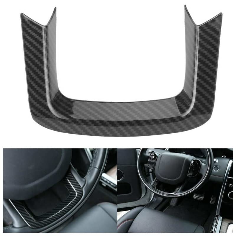 LEEKOUS Carbon Fiber Steering Wheel Cover Trim for Land Rover Range Rover Sport Evoque 2014-2020 - U-Shape Design, Anti-Slip Grip & Stylish Upgrade - Perfect for Off-Road Adventures & Daily Commutes