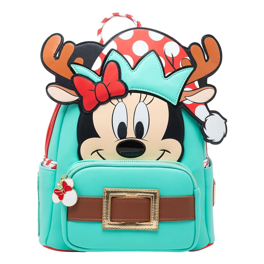 Loungefly Disney Light Up Minnie Mouse Reindeer Cosplay Backpack - Cute Christmas Themed Bag for Disney Fans, Cosplay & Holiday Events