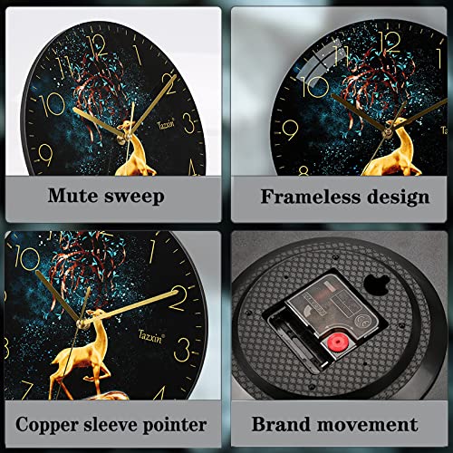 12 Inch Silent Non-Ticking Round Wall Clock - Battery Operated Analog Clock for Bedroom, Bathroom, Kitchen & Office Decor | Perfect for Home, Office and Gift Giving