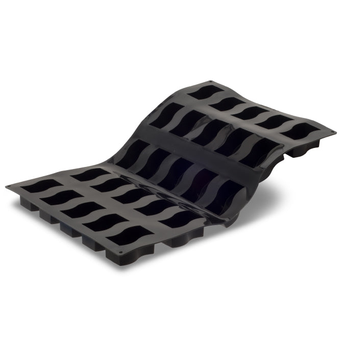 Pavoflex Silicone Wave Mold - 25 Cavity Baking Molds for Cupcakes, Chocolates, Candies & Soap Making - Non-Stick Flexible Bakeware for Home & Commercial Use