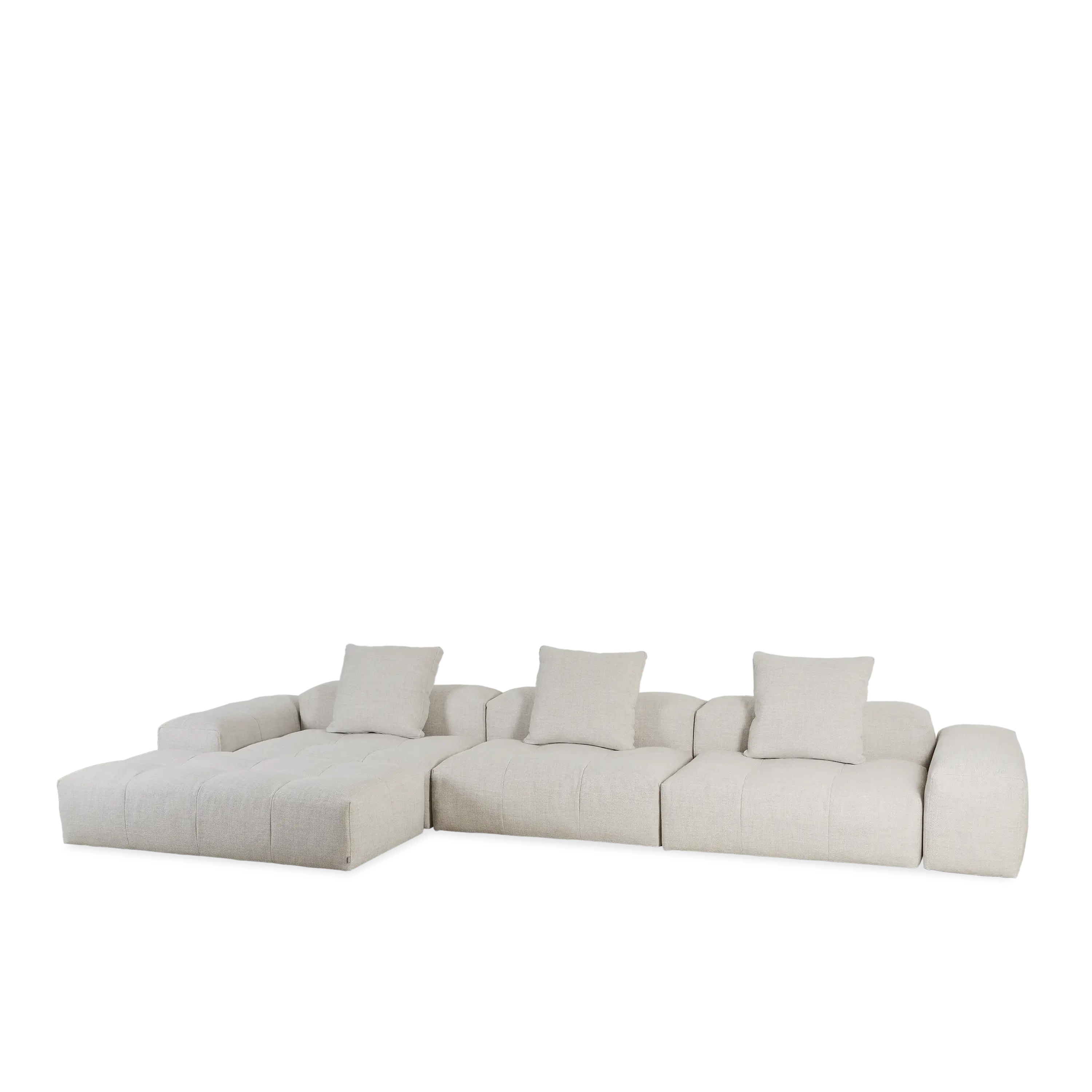 Modern L-Shaped Pixel Sectional Sofa with Reversible Chaise - Comfortable Fabric Upholstery for Living Room, Family Room, or Home Theater