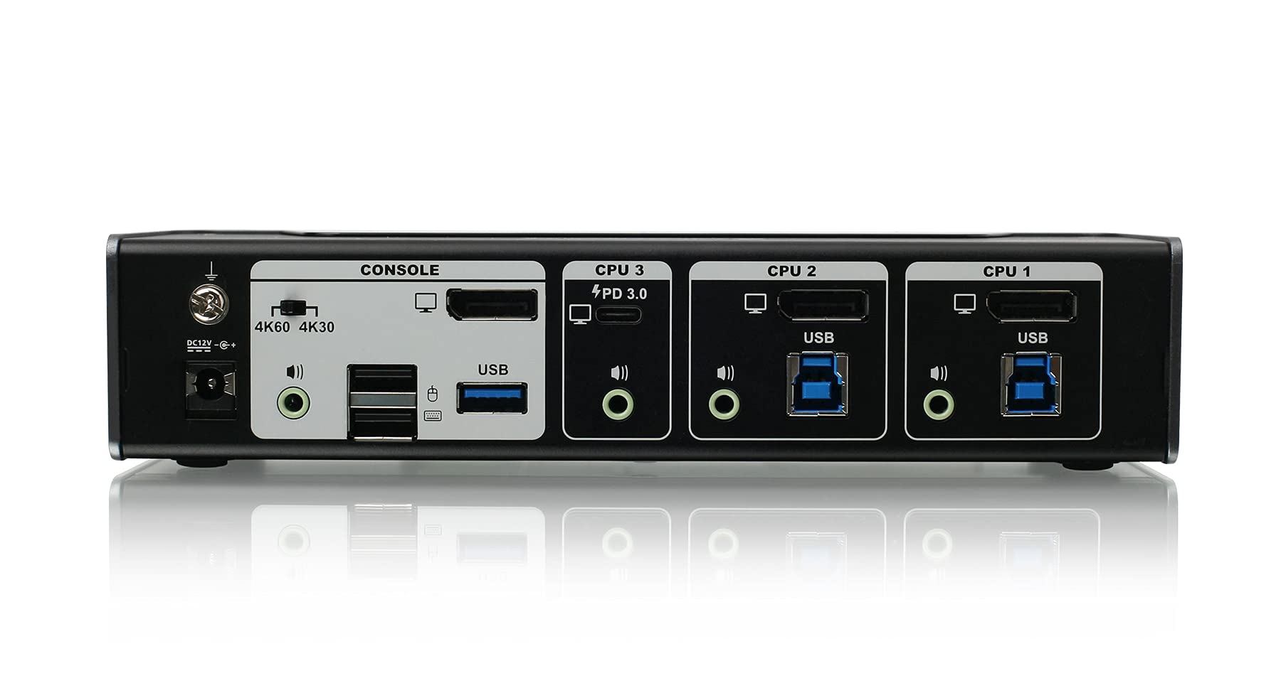 IOGEAR 3-Port 4K USB-C & DisplayPort KVMP Switch with 60W Power Delivery - GCS1953 | Multi-Computer Sharing for Home Office & Gaming Setup