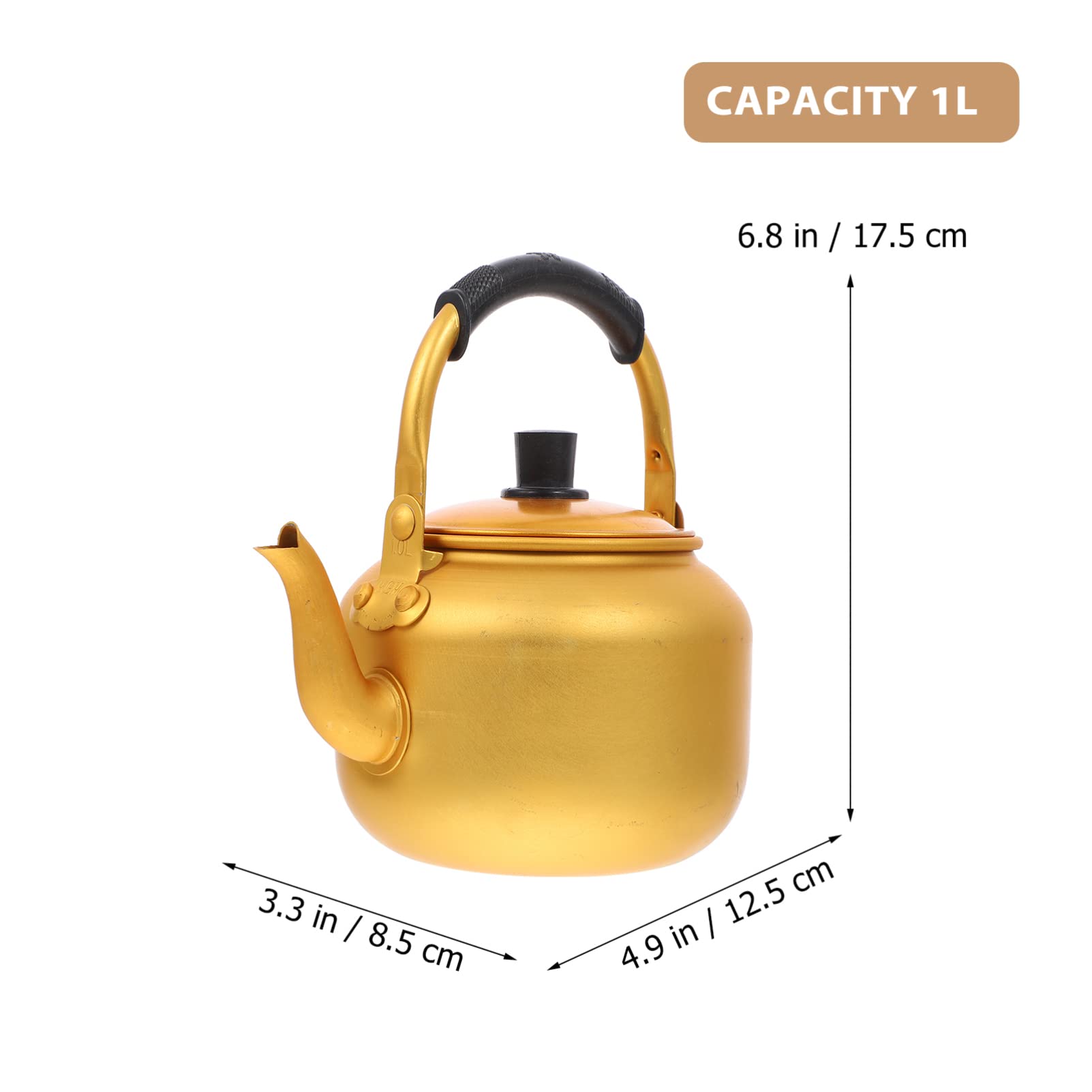 UPKOCH 1L Aluminum Whistling Tea Kettle - Induction Compatible Stovetop Coffee & Water Boiling Pot for Home Kitchen | Perfect for Tea Brewing, Coffee Making & Hot Water Dispensing