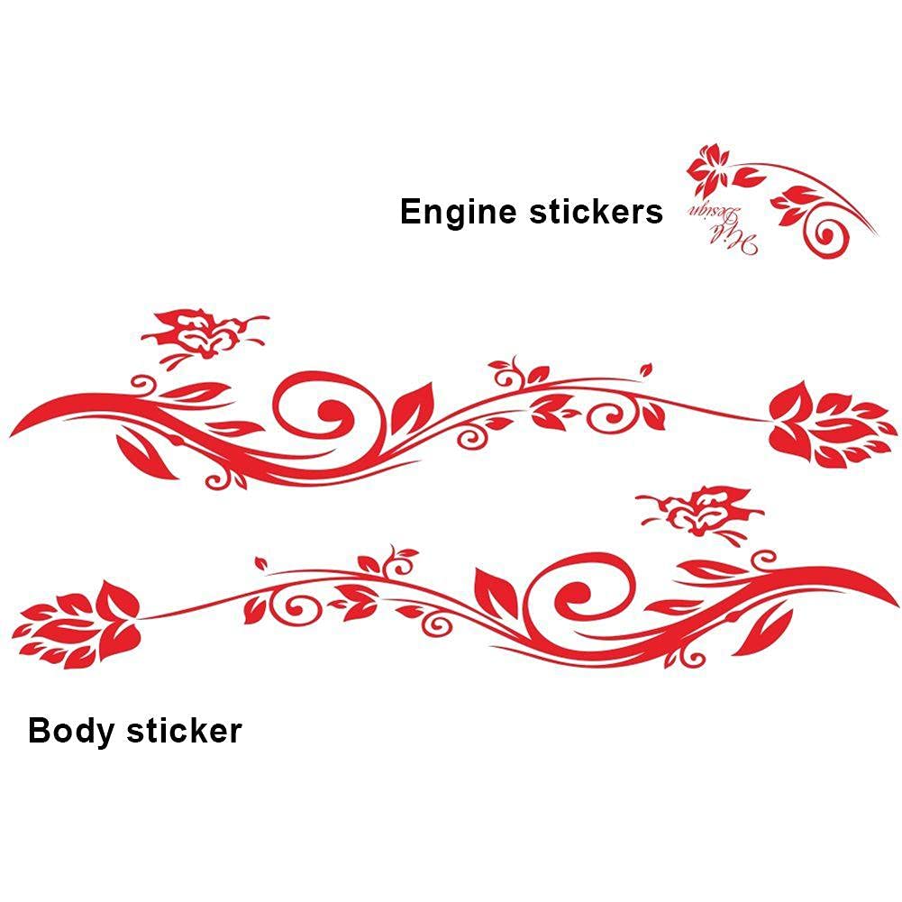 Butterfly & Floral Car Decals - Waterproof Vinyl Sticker Set for DIY Car Decoration | Universal Side Body & Hood Decals for Women - Perfect for Customizing Sedans, SUVs & Trucks