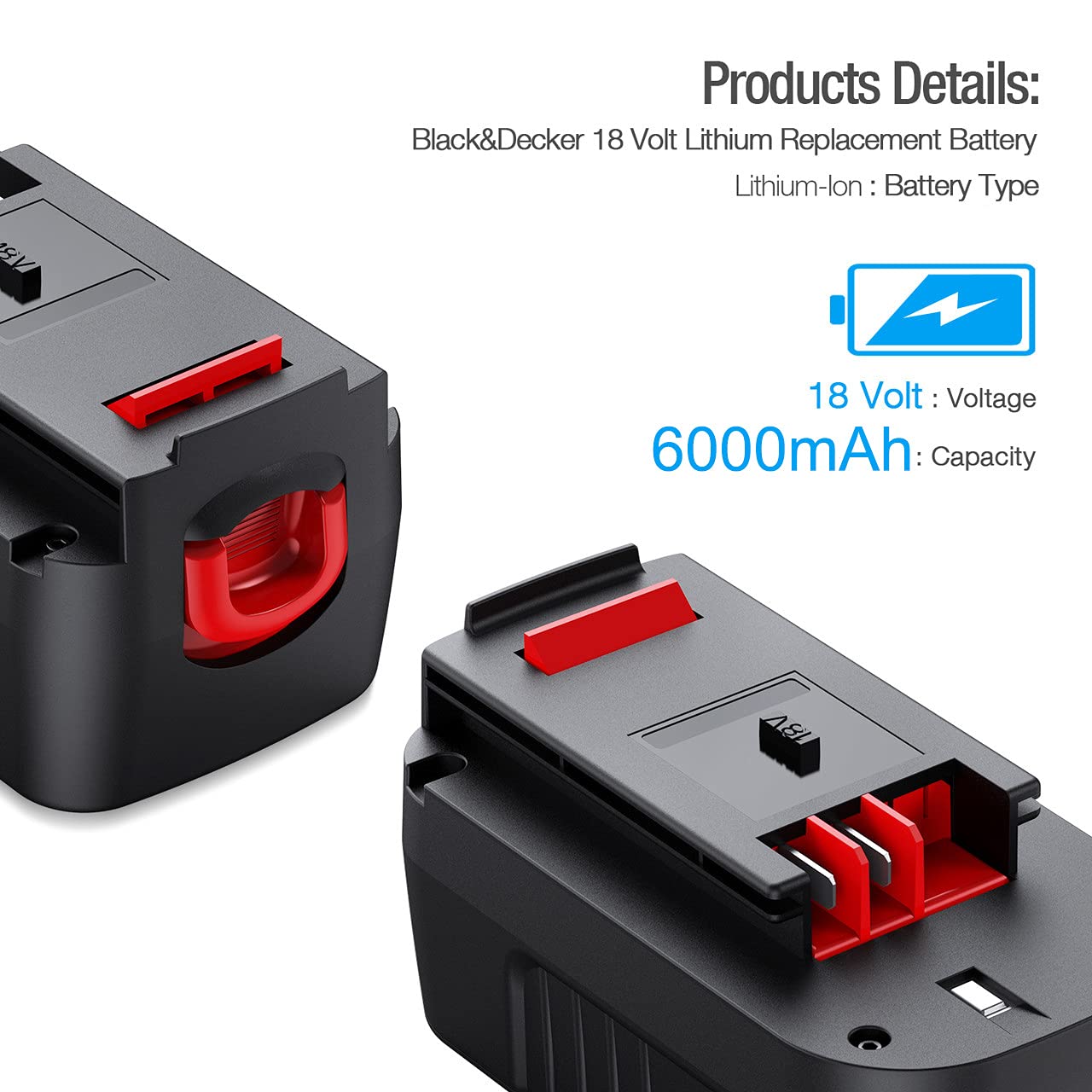 Original Black & Decker HPB18 A1718 Replacement Battery - High Capacity 18V Lithium Ion Power Tool Battery for Drills, Saws & More - Perfect for DIY Projects & Professional Use