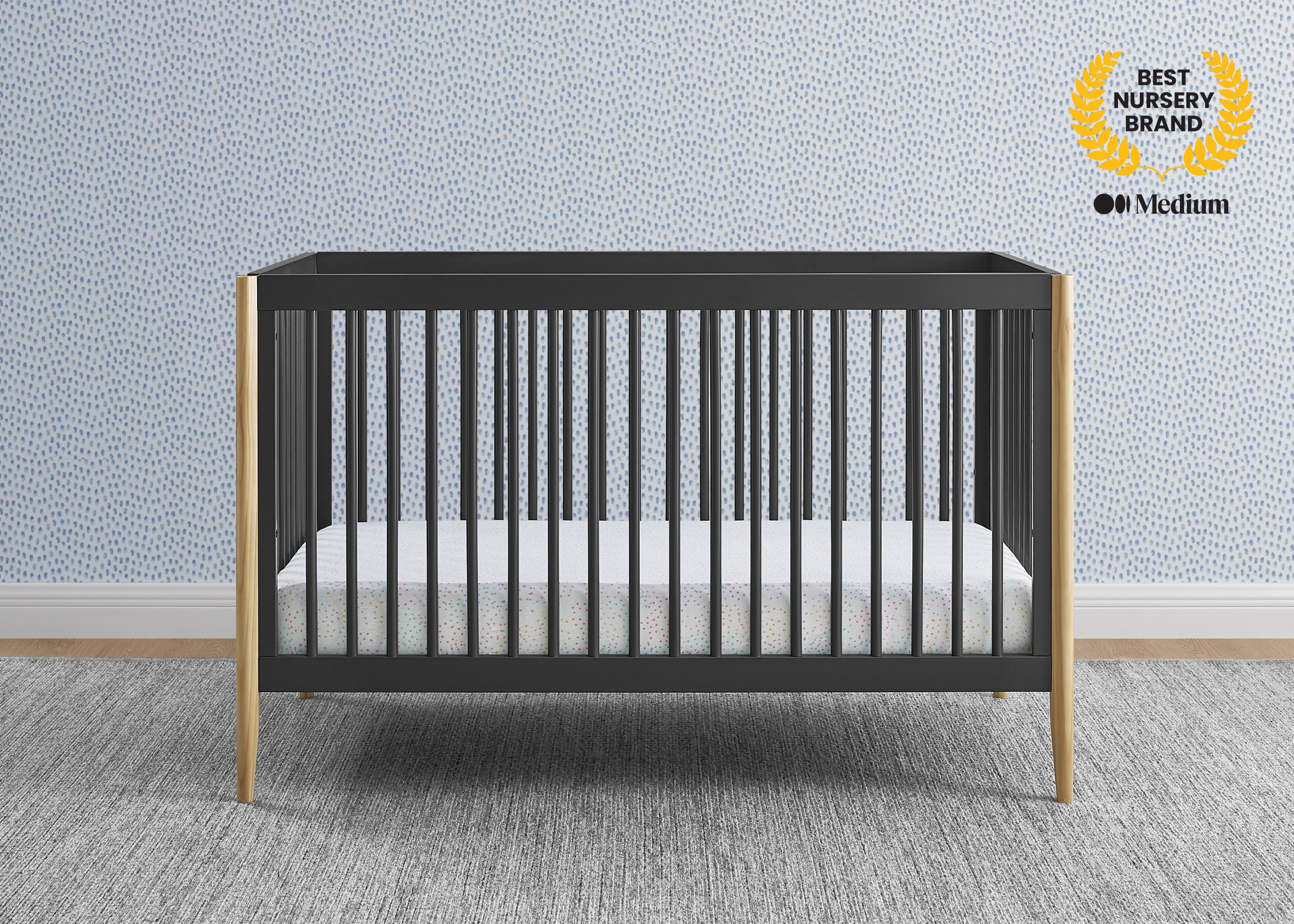Casey 6-in-1 Convertible Baby Crib - Toddler Bed, Daybed & Full-Size Bed - Safe Nursery Furniture for Newborn to Adult - Perfect for Nursery, Bedroom & Guest Room