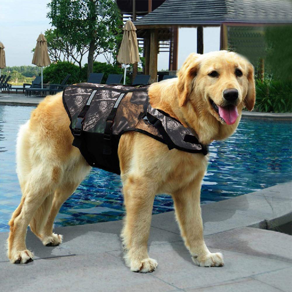 **Best Dog Life Jacket - Swimming Safety Vest with Handle for Small, Medium & Large Dogs - Adjustable Flotation Coat for Puppy & Adult Pets (Camouflage, Size M) - Perfect for Boating, Swimming & Water Activities**