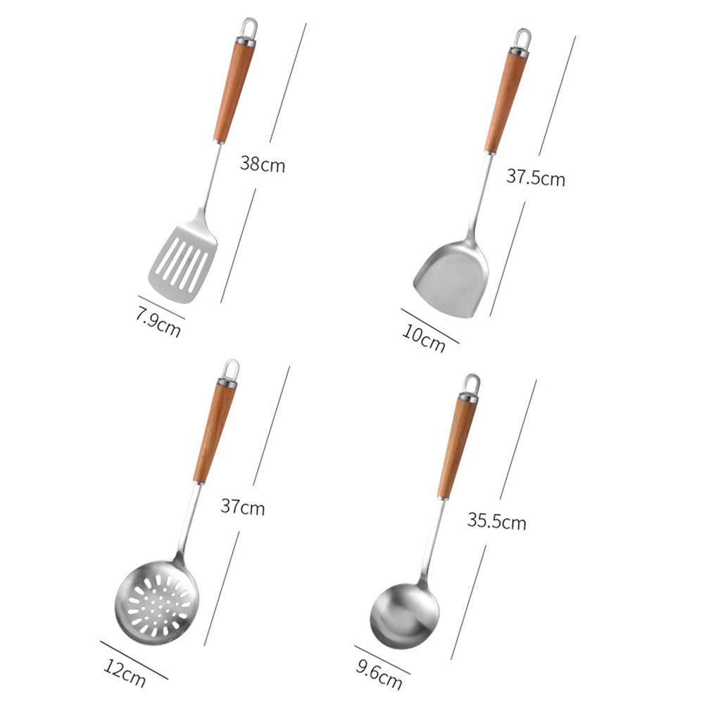 Premium Stainless Steel Kitchen Utensil Set - Non-Stick & Heat Resistant Cookware with Wooden Handle - 15-Piece Cooking Gadgets Tools Set - Perfect Gift for Home Chefs & Cooking Enthusiasts - Ideal for Baking, Frying, Sauteing & Everyday Meal Preparation