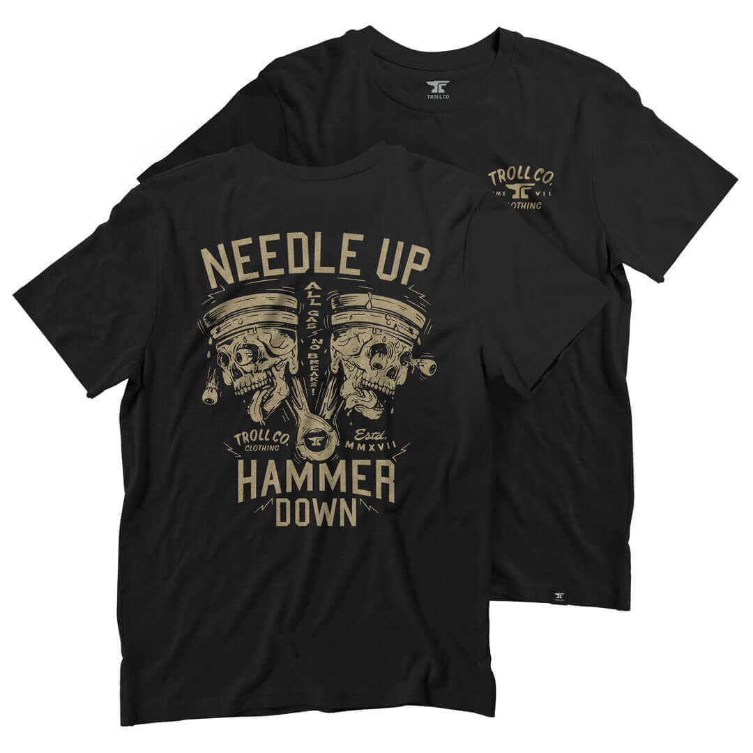 Hammer Twins Tee - Black Cotton Graphic T-Shirt for Men | Casual Streetwear & Gym Outfit