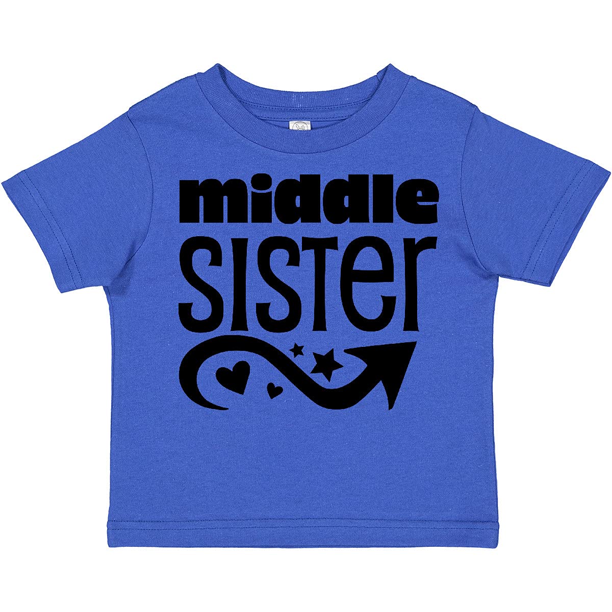 Inktastic Middle Sister Toddler T-Shirt - Cute Sibling Matching Outfits for Family Photos & Special Occasions