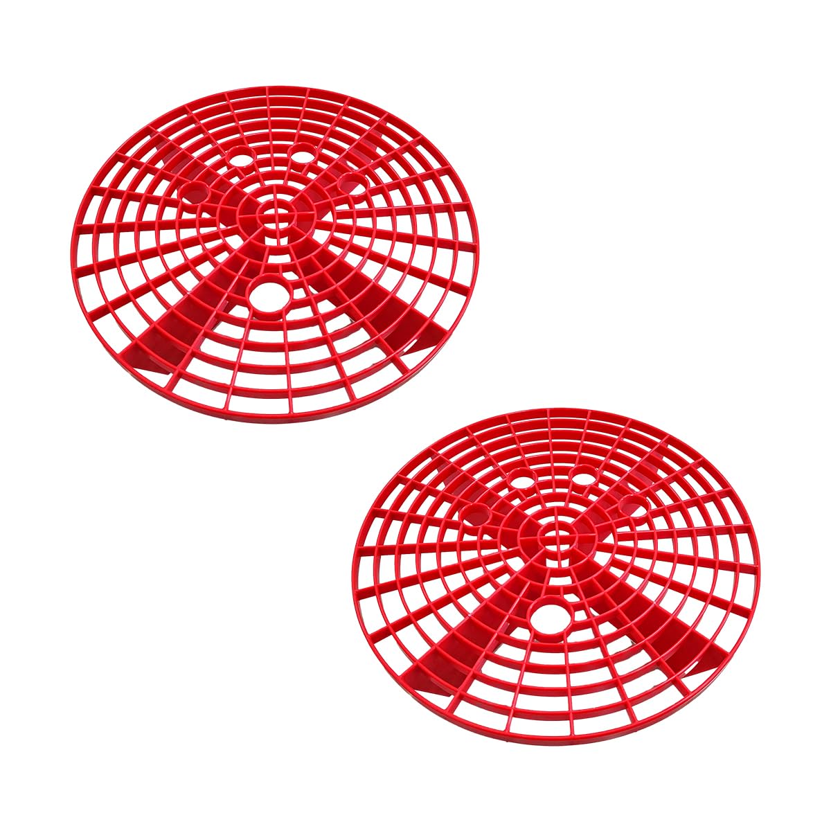 2 Pack Car Wash Bucket Insert with Dirt Trap - 12 Inch Dustproof Filter for Washing Cars, Trucks & SUVs - Essential Auto Detailing Accessories for Professional & Home Car Cleaning (Red)