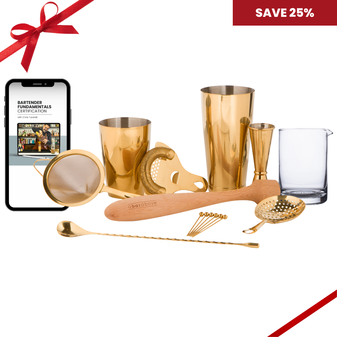 Professional Bartender Kit Gold - Complete Cocktail Making Set for Home & Bar Use | Perfect for Mixing Drinks, Entertaining & Parties