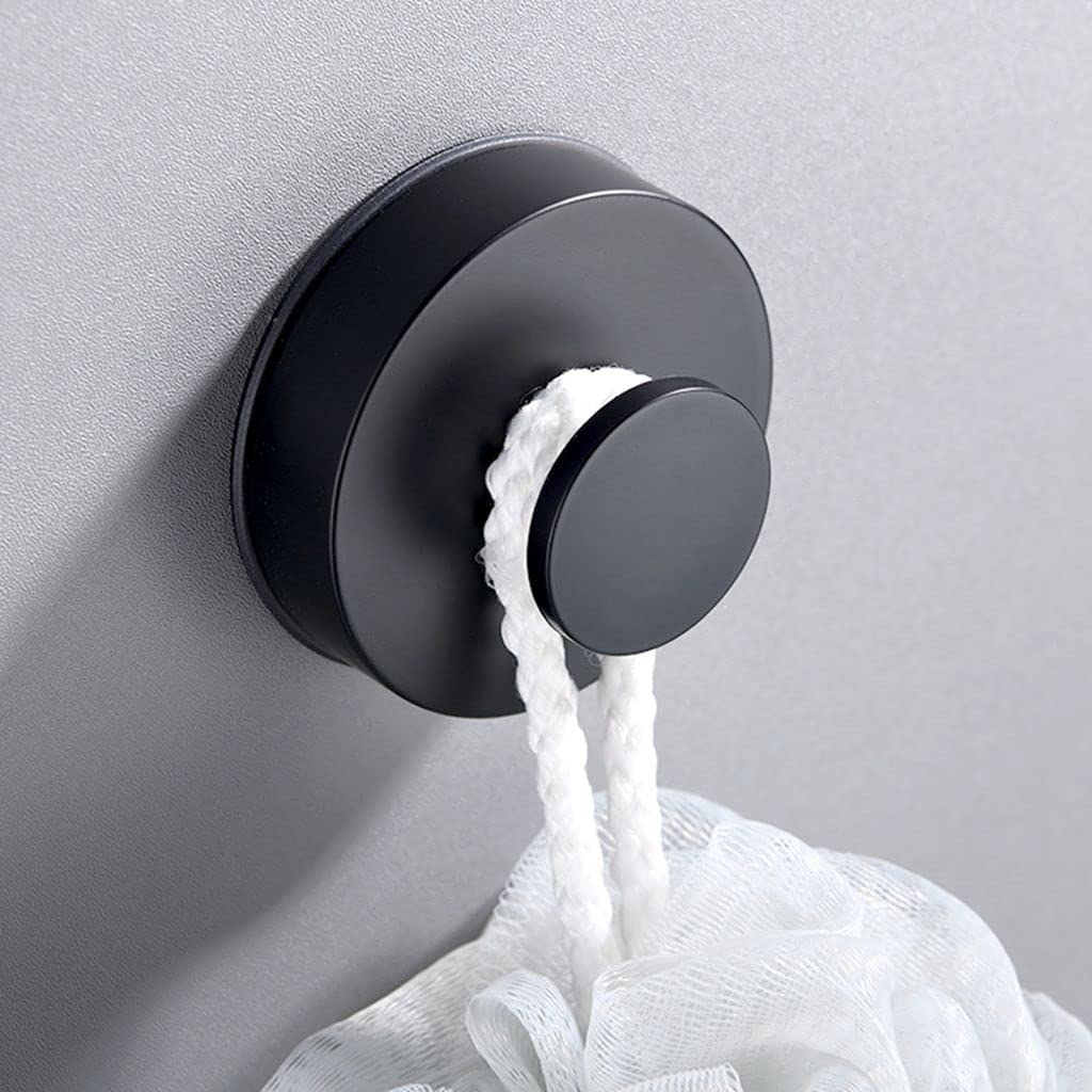 ZYDL Heavy Duty Vacuum Suction Cup Hooks - No Drill Wall Hanger for Bathroom, Kitchen & Home - Reusable Towel Holder, Robe Hook - Perfect for Showers, Lockers & Dorm Rooms (Black)