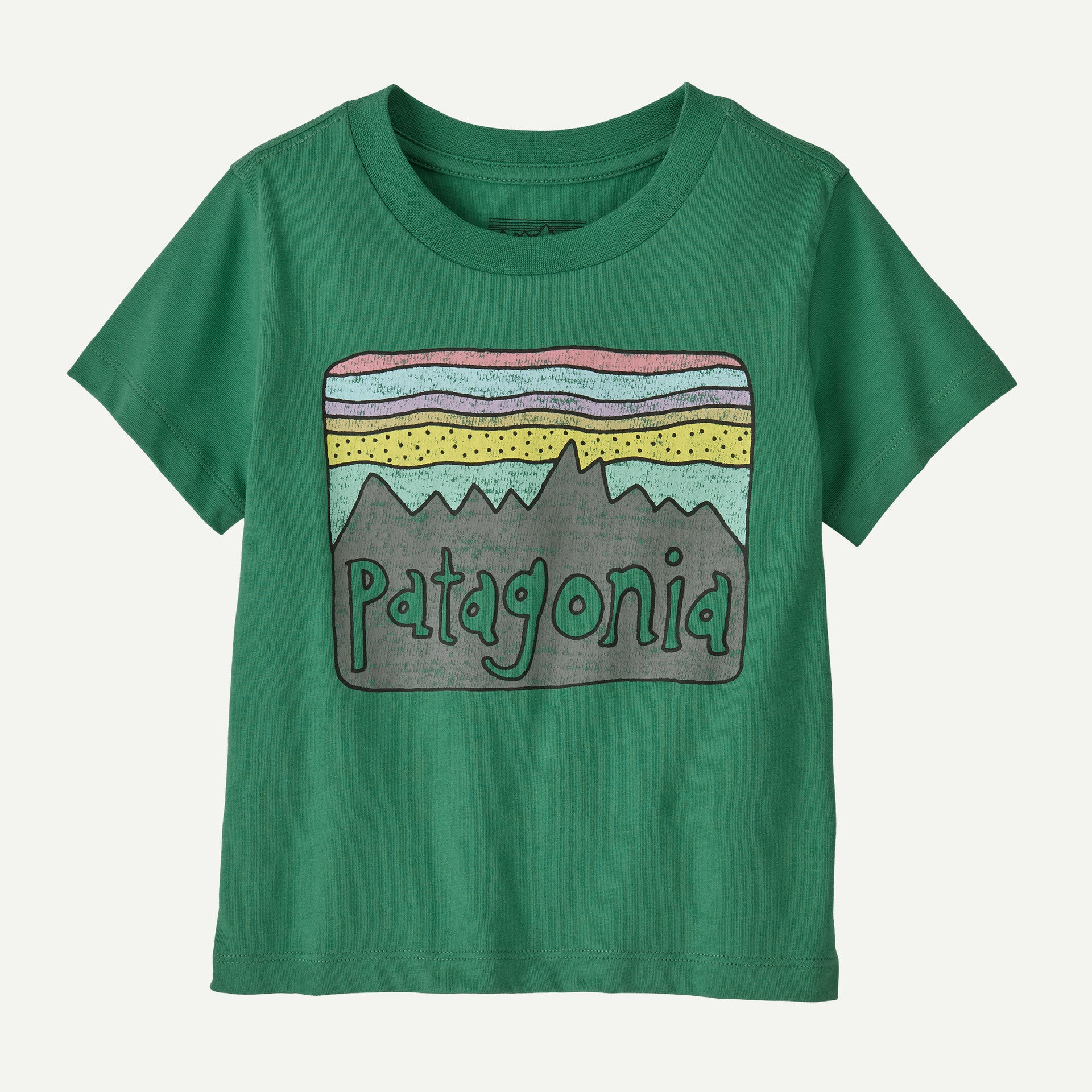 Baby Fitz Roy Skies T-Shirt - Heartleaf Green Cotton Tee for Infants & Toddlers | Soft & Comfortable Everyday Wear for Playdates & Family Outings