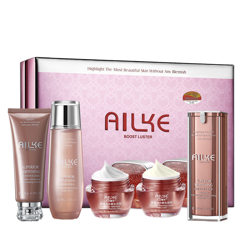 Silky Whitening Skin Care Set - Brightening Facial Cream & Serum for Glowing Skin - Perfect for Daily Skincare Routine & Nighttime Use