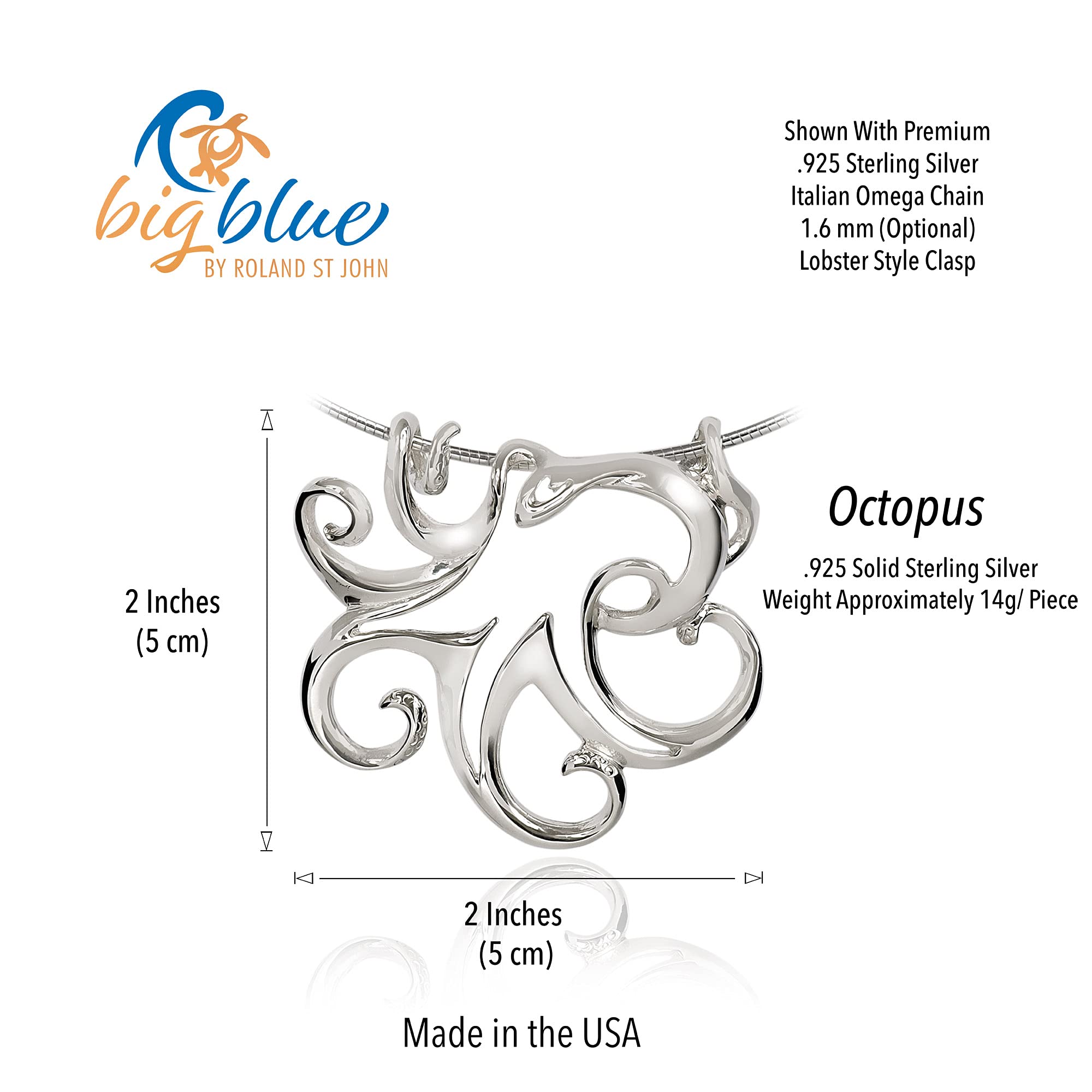 Sterling Silver Octopus Necklace for Women - Elegant Sea Life Jewelry, Unique Octopus Pendant Gift for Her - Perfect for Beach Vacations, Ocean-Themed Parties & Boho Fashion Accessories