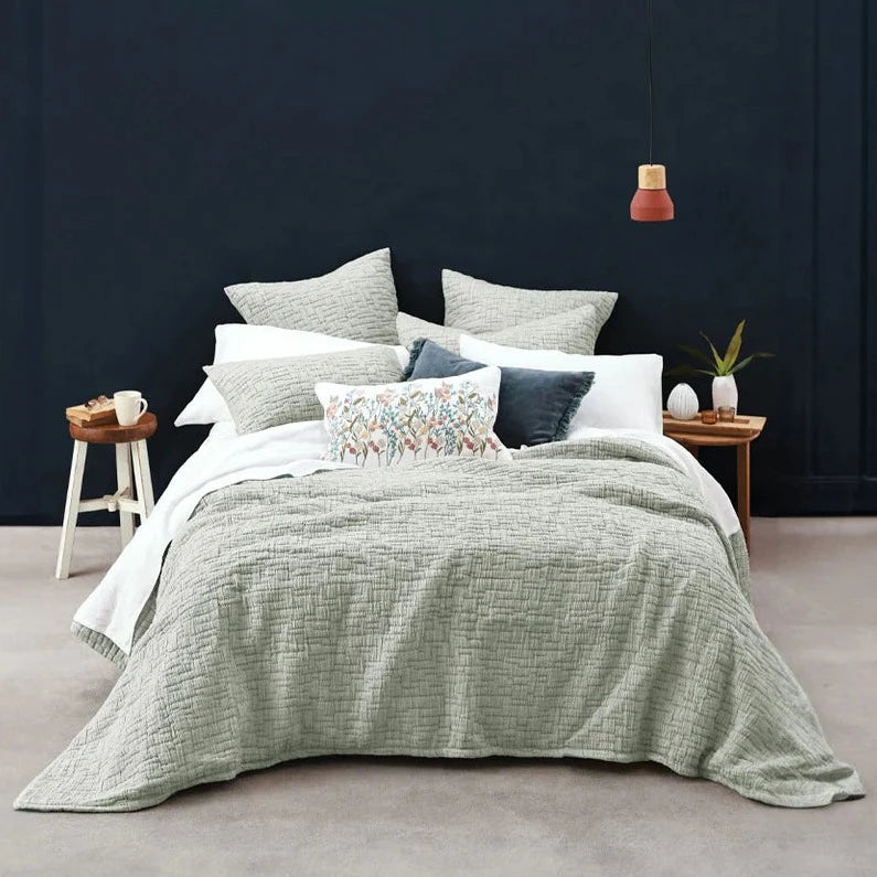 Livie Mist Coverlet Set by MM Linen - Soft & Breathable Bedding for All Seasons | Perfect for Guest Rooms, Master Bedrooms & Cozy Home Decor
