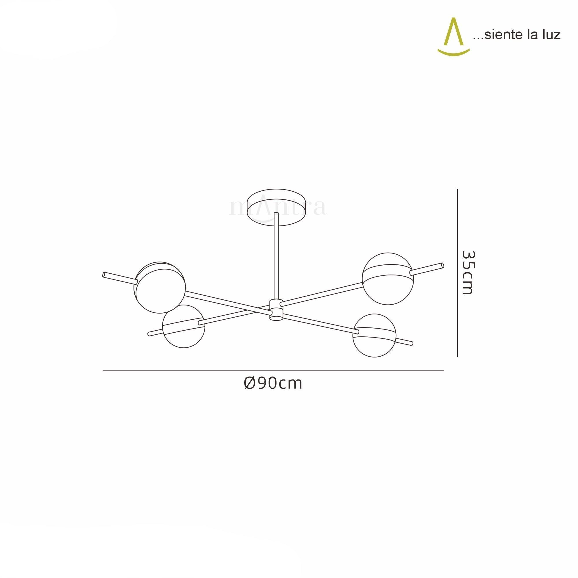 32W LED Ceiling Light Fixture with 4 Lights - Modern Flush Mount for Living Room, Bedroom, or Kitchen Lighting