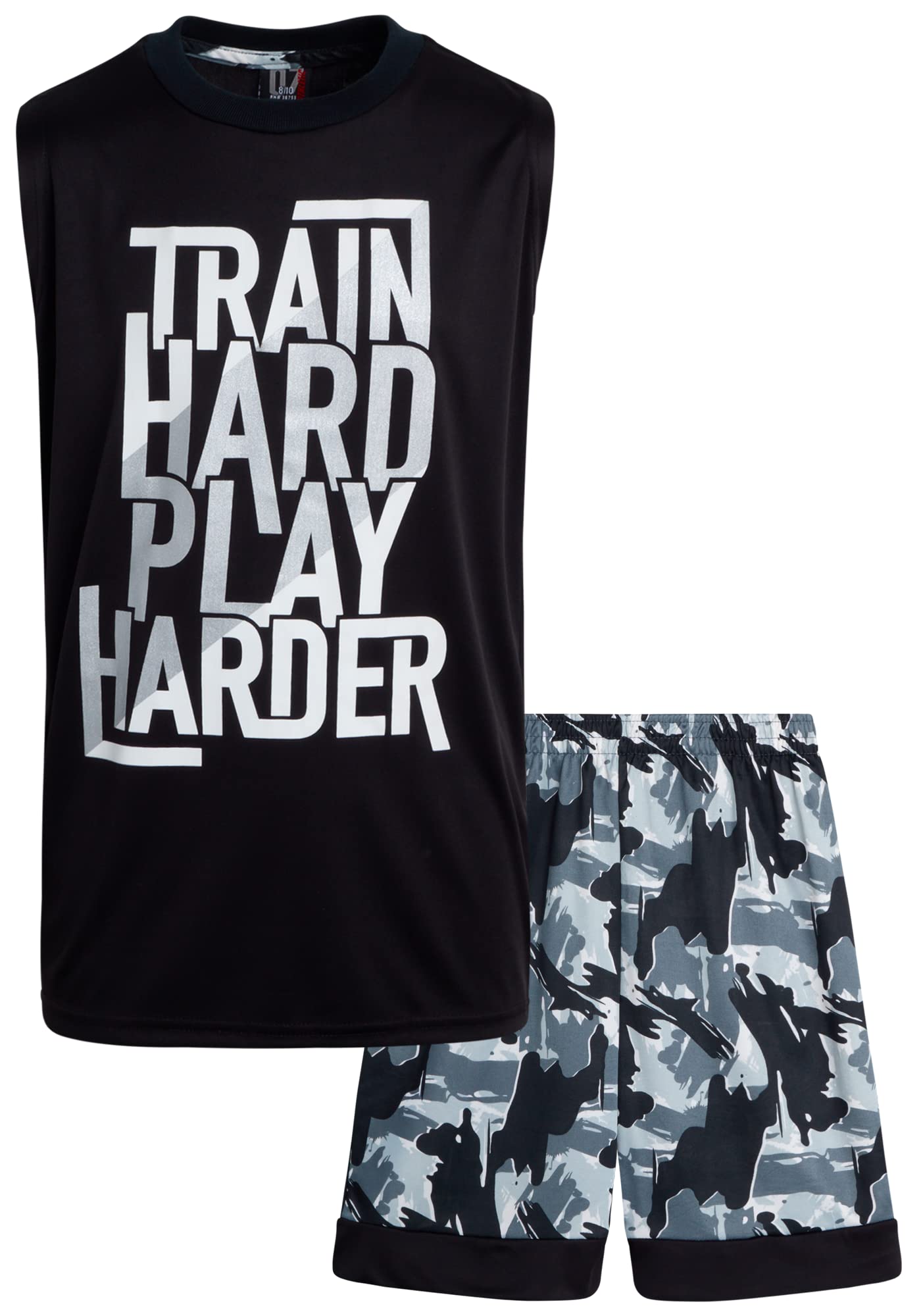 Mad Game Boys' 2-Piece Active Performance Shorts Set - Dry Fit Basketball Tank Top & Gym Shorts for Boys (Ages 8-16) - Perfect for Sports, Training & Casual Wear
