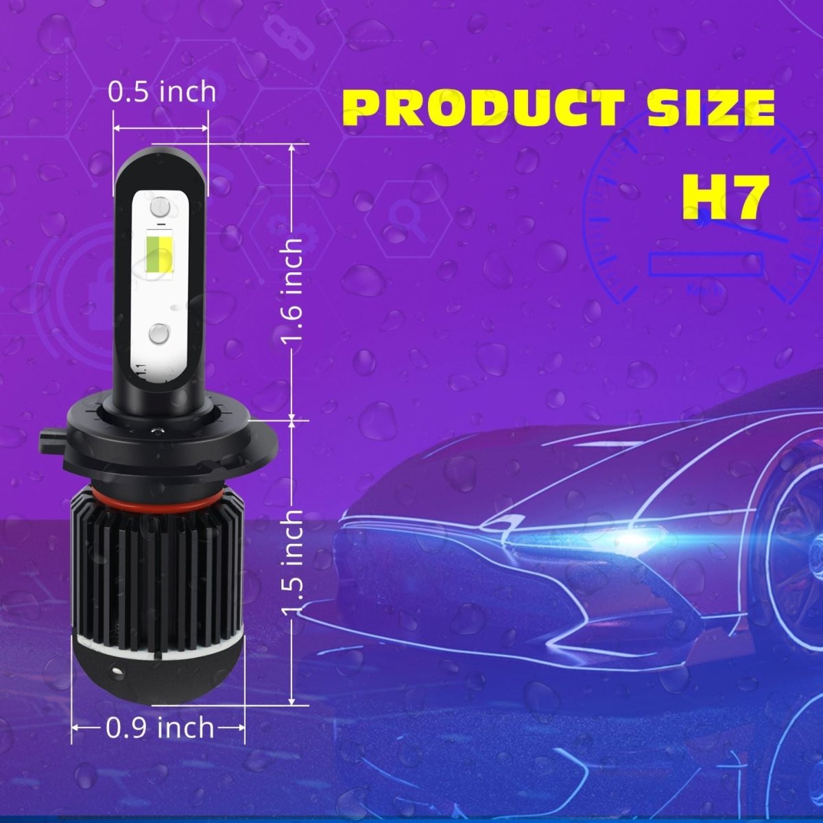 H7 LED Switchback Fog Lights & DRL Bulbs - 6000K White/3000K Yellow - Perfect for Daytime Running Lights & Fog Light Replacement in Cars, Trucks, SUVs