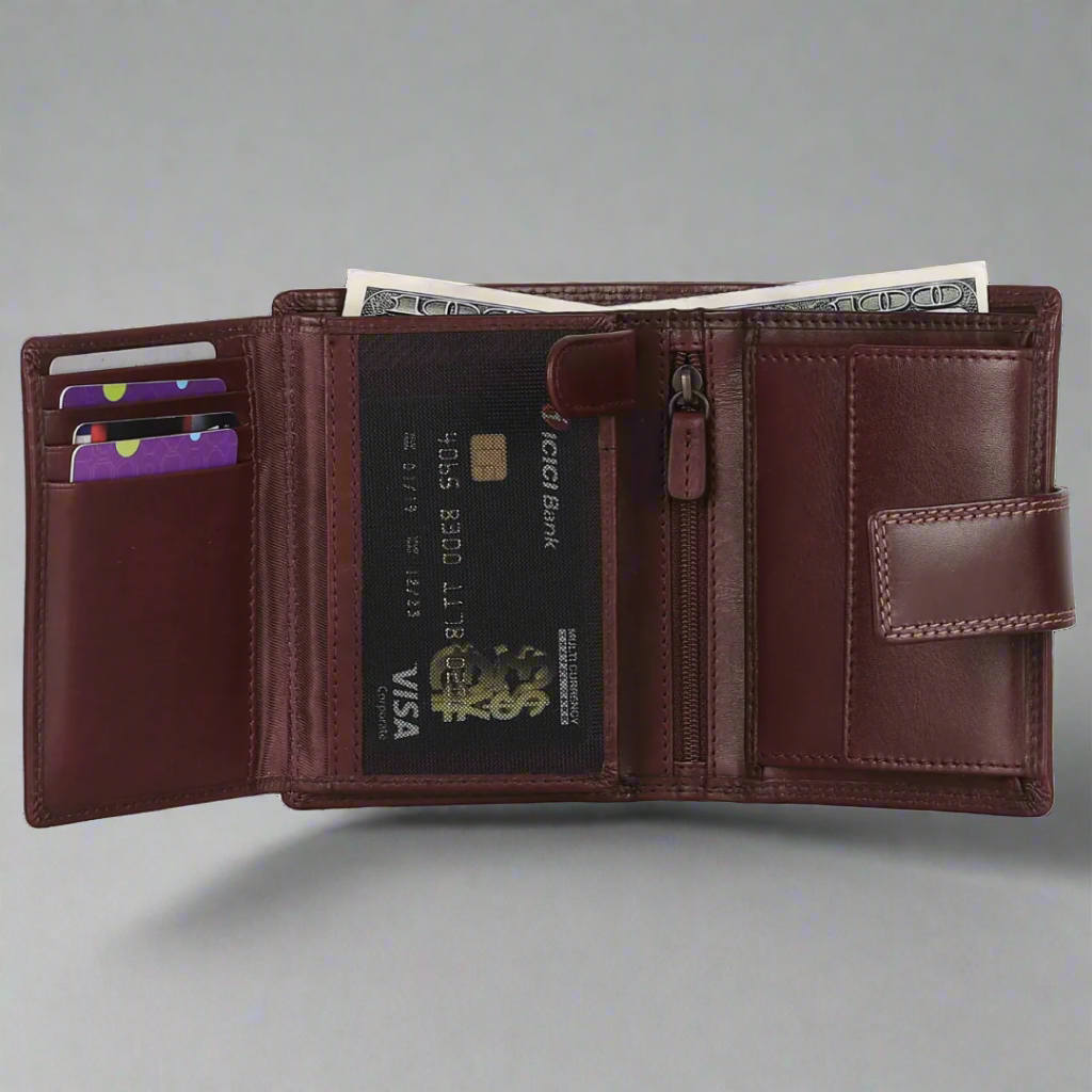 Premium MET Men's Fashion Leather Wallet - Slim RFID Blocking Bifold Wallet for Everyday Use & Travel - Perfect Gift for Dad, Husband, Boyfriend