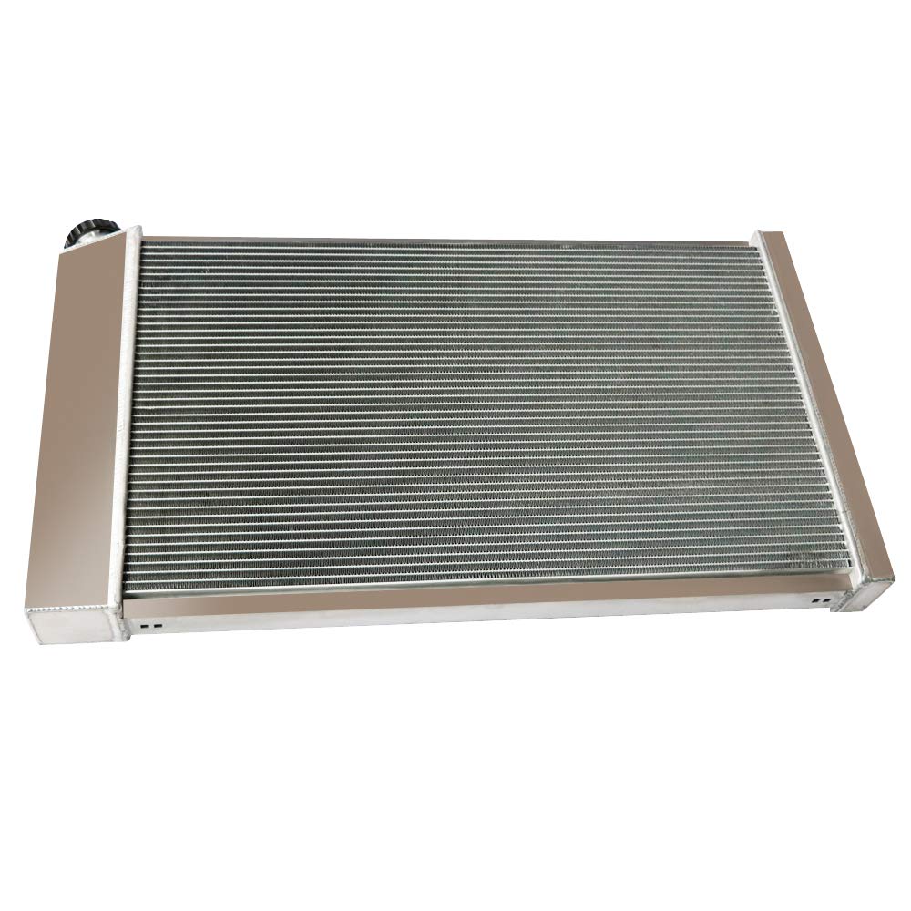 High Performance 3 Row Aluminum Radiator for 1971-1990 Chevy Chevelle Impala C/K/G Series (C10 C20 C30 K10 K20 K30 G10 G20 G30) & GMC/Buick Pontiac - Includes Fan Shroud & Relay - Perfect for Pickup Trucks and Surburban SUVs - Heavy Duty Cooling Solution for Hot Weather & Towing