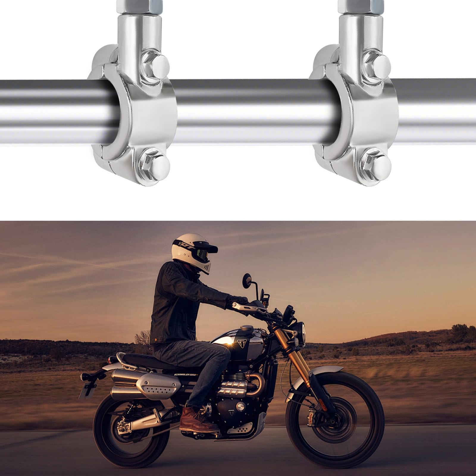 2 PCS Universal Motorcycle Handlebar Mount Holder - Aluminum 7/8
