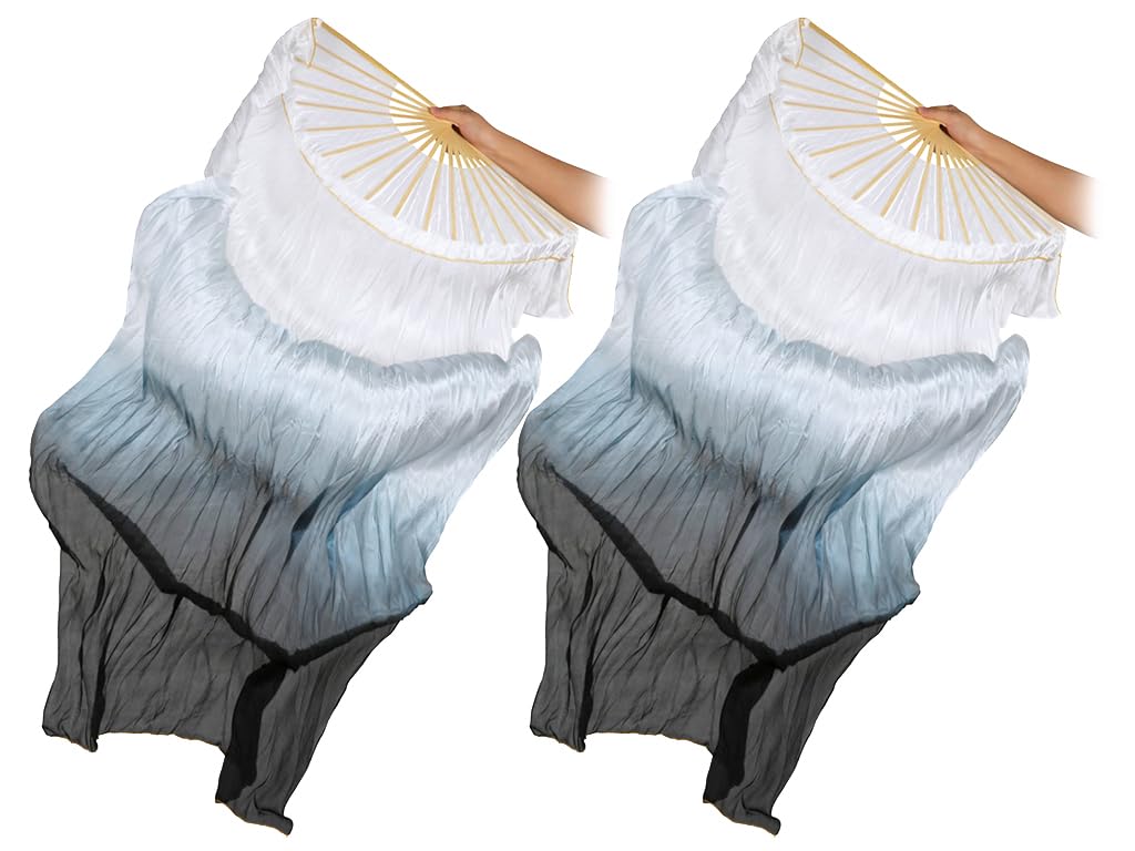 1 Pair 180cm Silk Belly Dance Fans - Chinese Dance Fan Veil, Long Imitation Silk Dance Props for Dancers, Perfect for Belly Dance Practice, Performances, and Gifts for Dancers