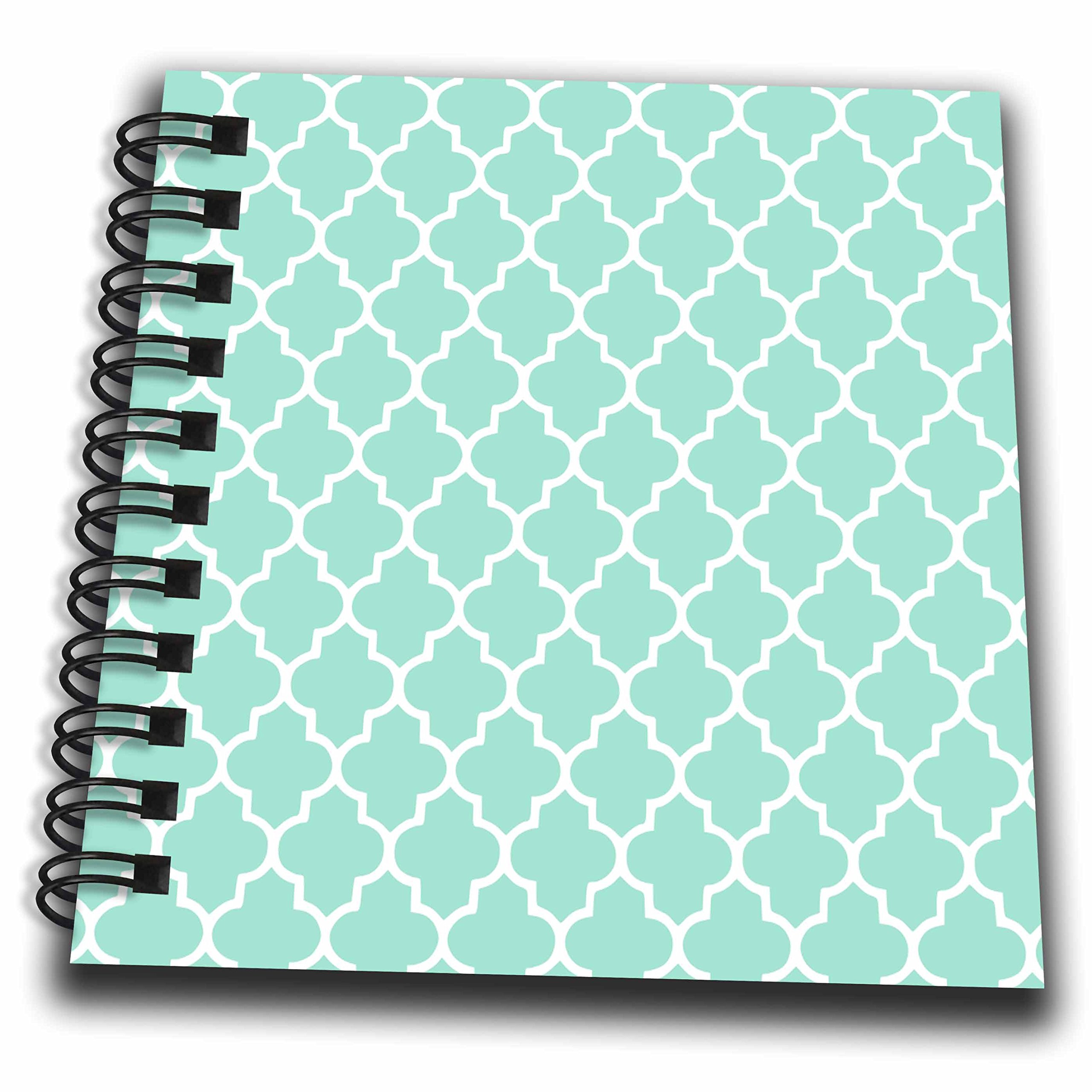 3D Rose Mint Quatrefoil Pattern Mini Notepad - Cute Floral Design Pocket Notebook for Journaling, Notes & Gift Giving - Perfect for Office, School & Travel Use