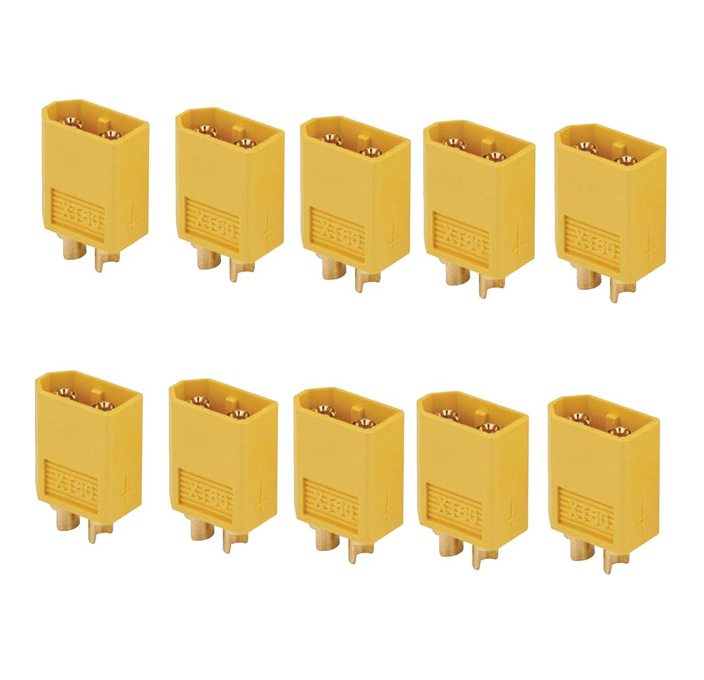 Futaba XT60 Male and Female Bullet Connectors Plugs for RC Lipo Battery - 5 Pairs (10 Pieces) - Perfect for RC Cars, Drones, and DIY Electronics Projects