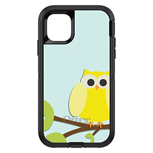 Yellow Owl Cartoon On Black Case