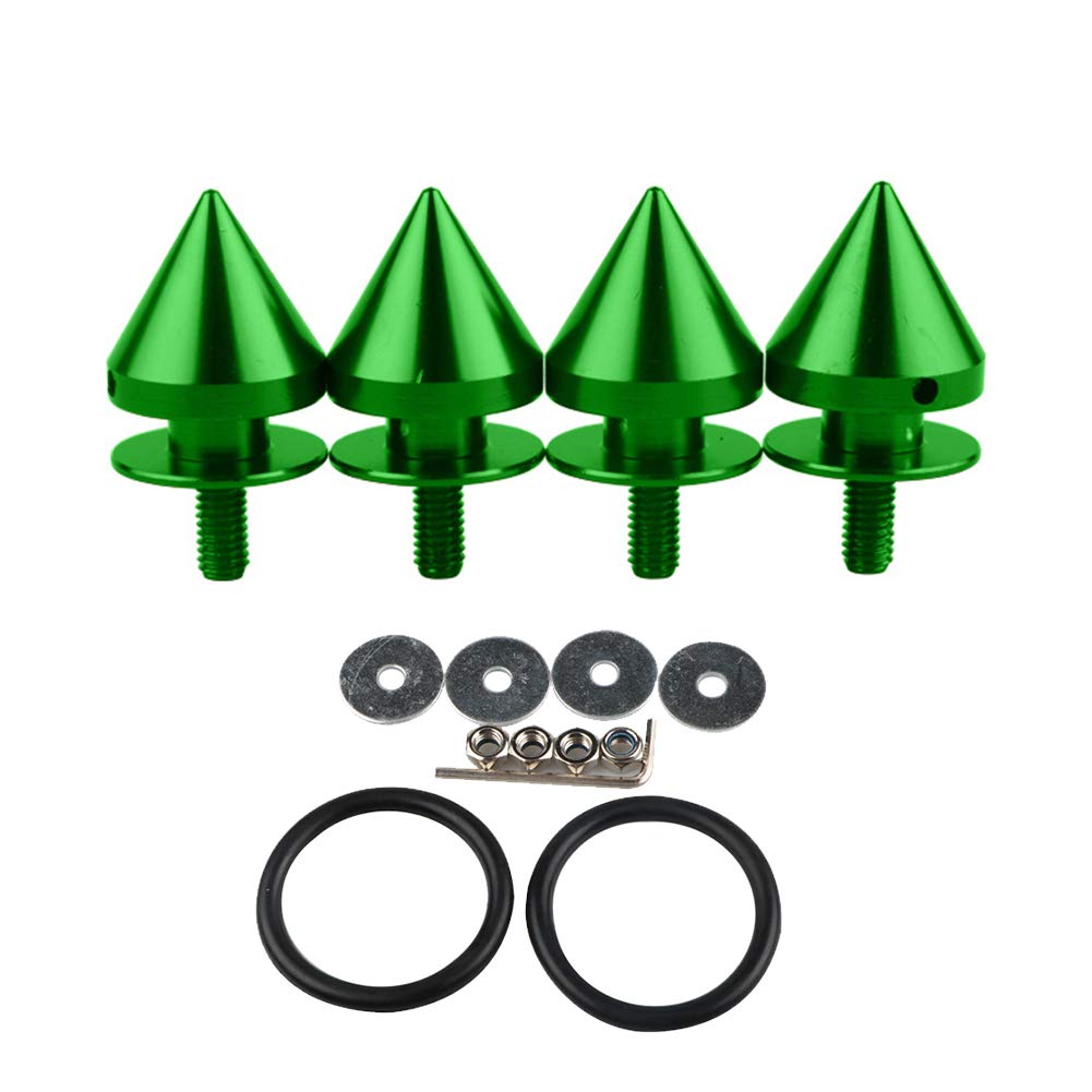 4PCS Aluminum Car Bumper Quick Release Fasteners Kit - Front Rear Bumper & Trunk Hatch Lids Washers (Green) | Durable Auto Body Fastening Solution for Off-Road, Racing & Custom Car Modifications