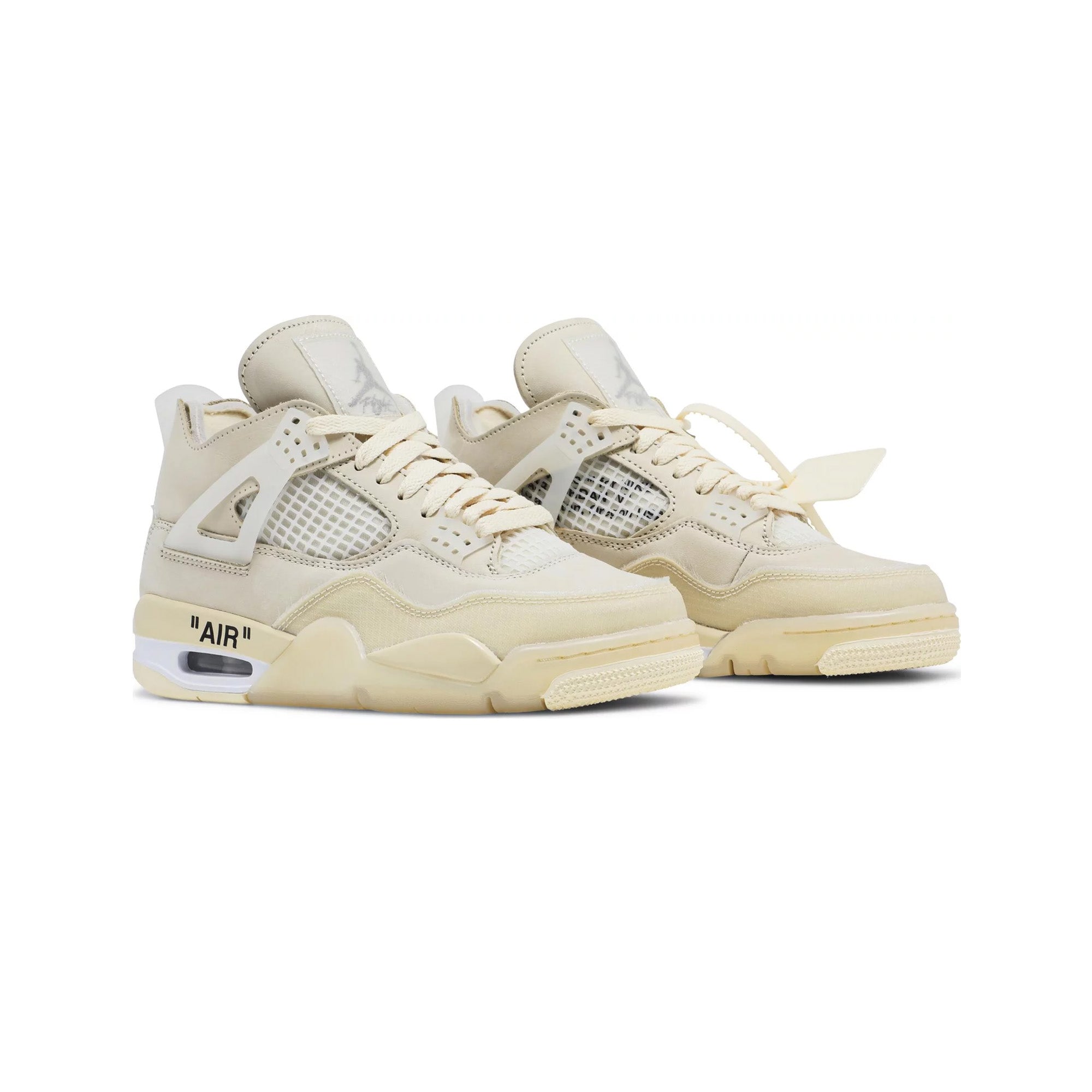 Air Jordan 4 x Off-White W 'Sail' Retro Sneakers - Limited Edition Women's Basketball Shoes for Streetwear & Fashion Collectors | Perfect for Casual Wear, Sneakerhead Collections & Urban Style Outfits