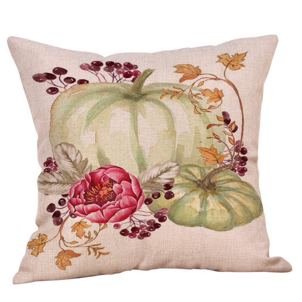Watonic Fall Pillow Covers 18x18 Inch - Halloween Pumpkin Pattern Decorative Cushion Covers | Cotton Pillowcase for Autumn Home Decor, Thanksgiving & Seasonal Living Room Accents