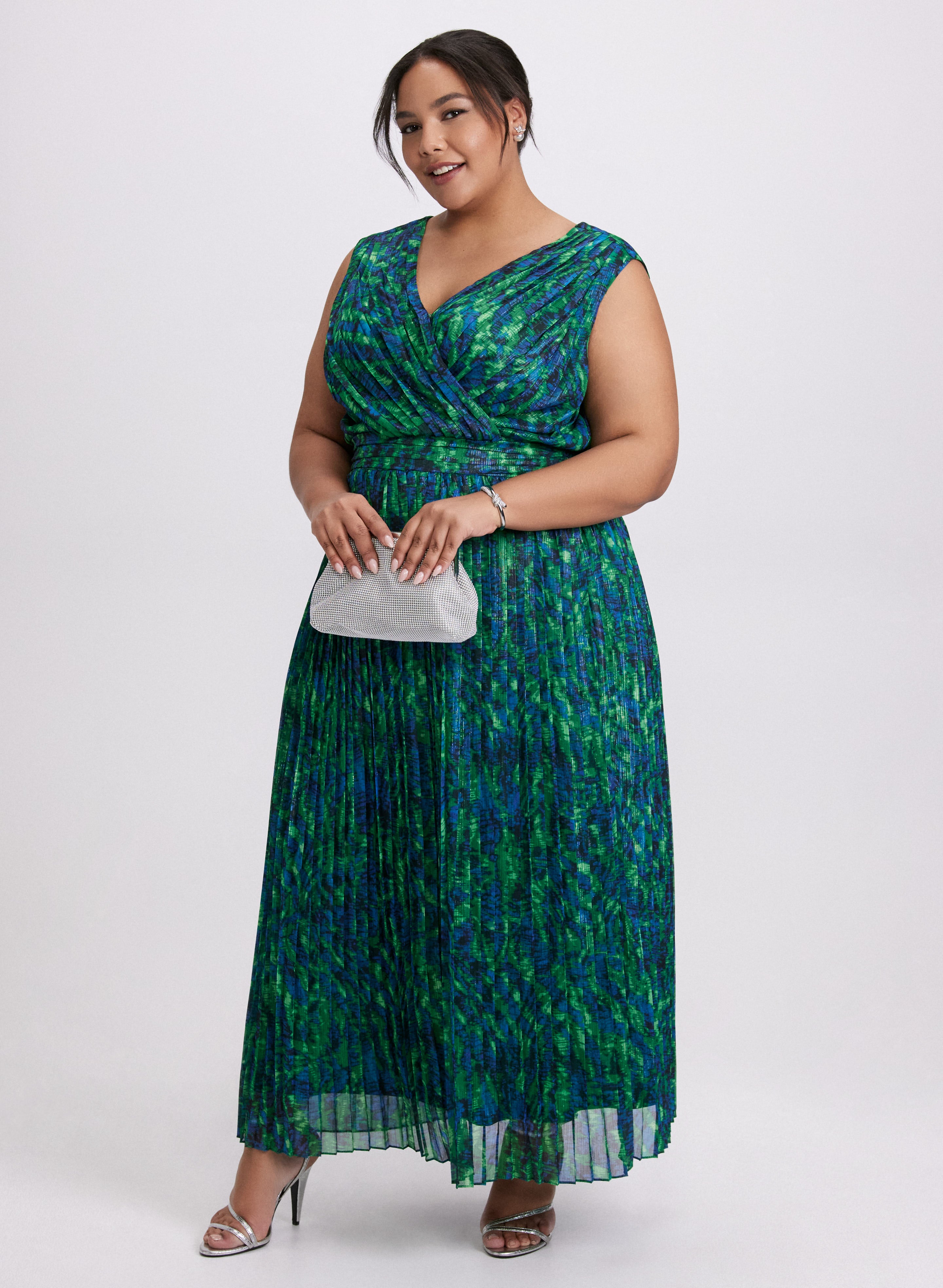 Elegant Chiffon Abstract Print Dress for Women - Flowy Summer Party & Wedding Guest Outfit