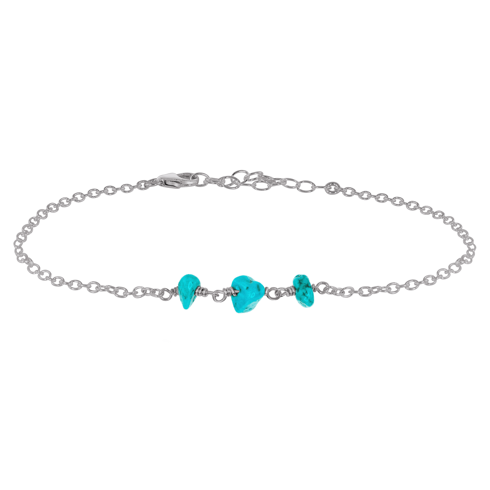 Turquoise Beaded Chain Anklet for Women - Bohemian Style Adjustable Ankle Bracelet - Perfect for Beach, Summer & Festival Outfits