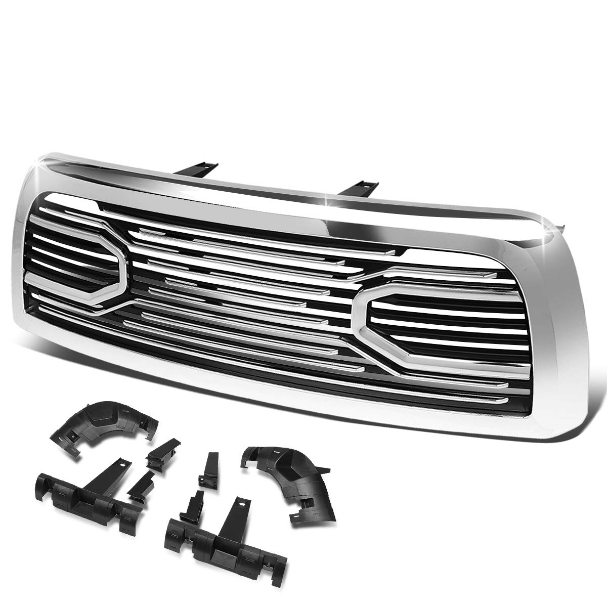 Auto Dynasty Big Horn Style Front Hood Bumper Grille for Dodge Ram 2500 3500 (2010-2018) | Heavy Duty Truck Accessories for Off-Road & Towing