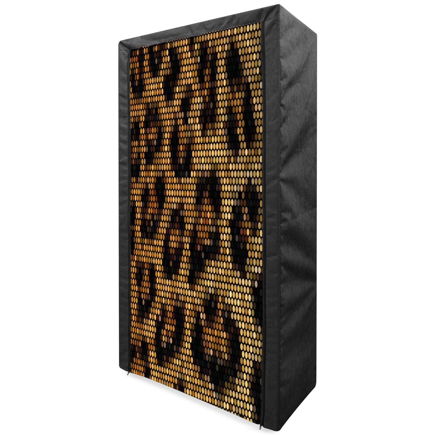 Ambesonne Psychedelic Portable Fabric Wardrobe - Leopard Print with Digital Dots & Trippy Patterns - 33.5