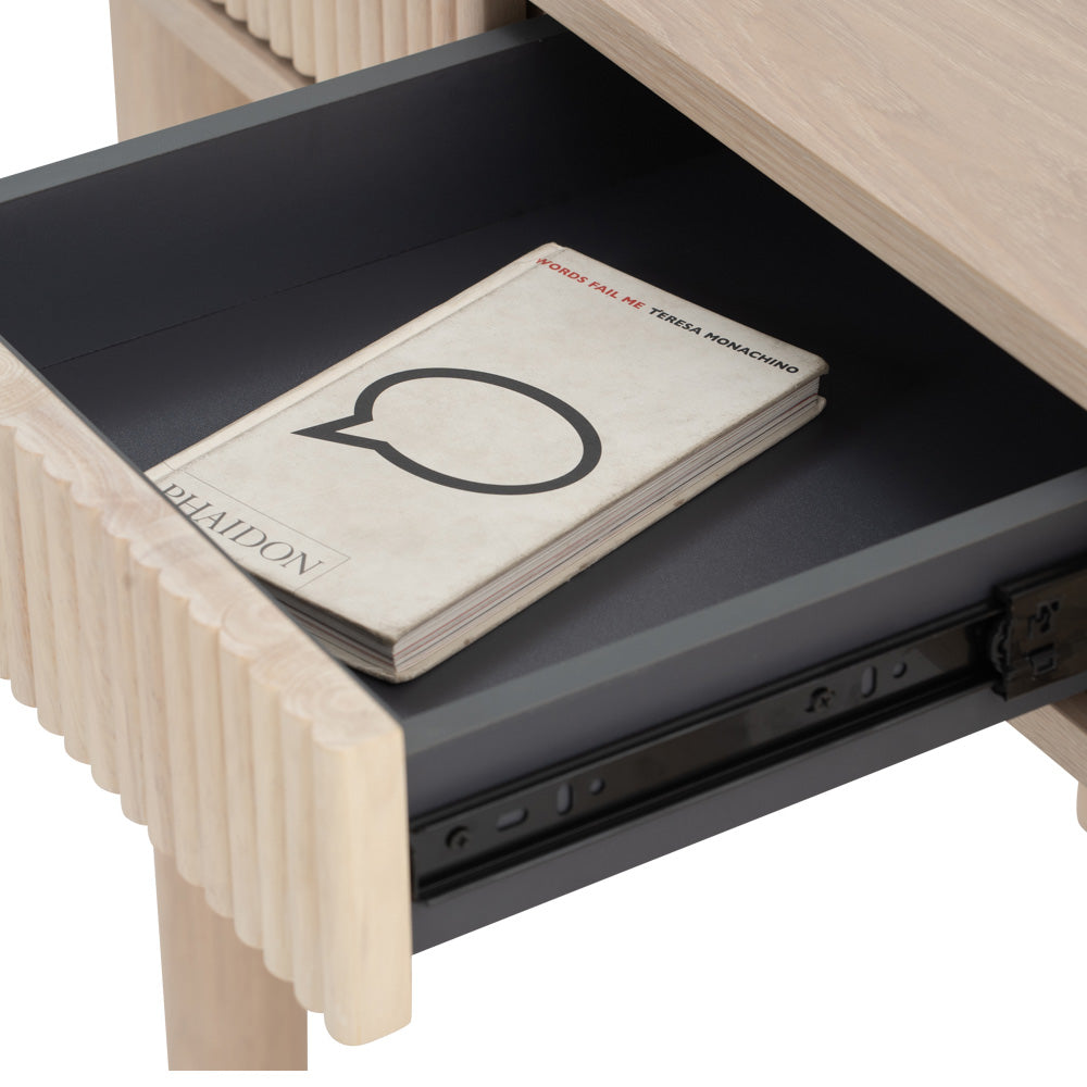LUDLOW White Wash Oak Study Desk - Modern Home Office Desk for Working, Writing & Studying - Perfect for Small Spaces & Home Offices