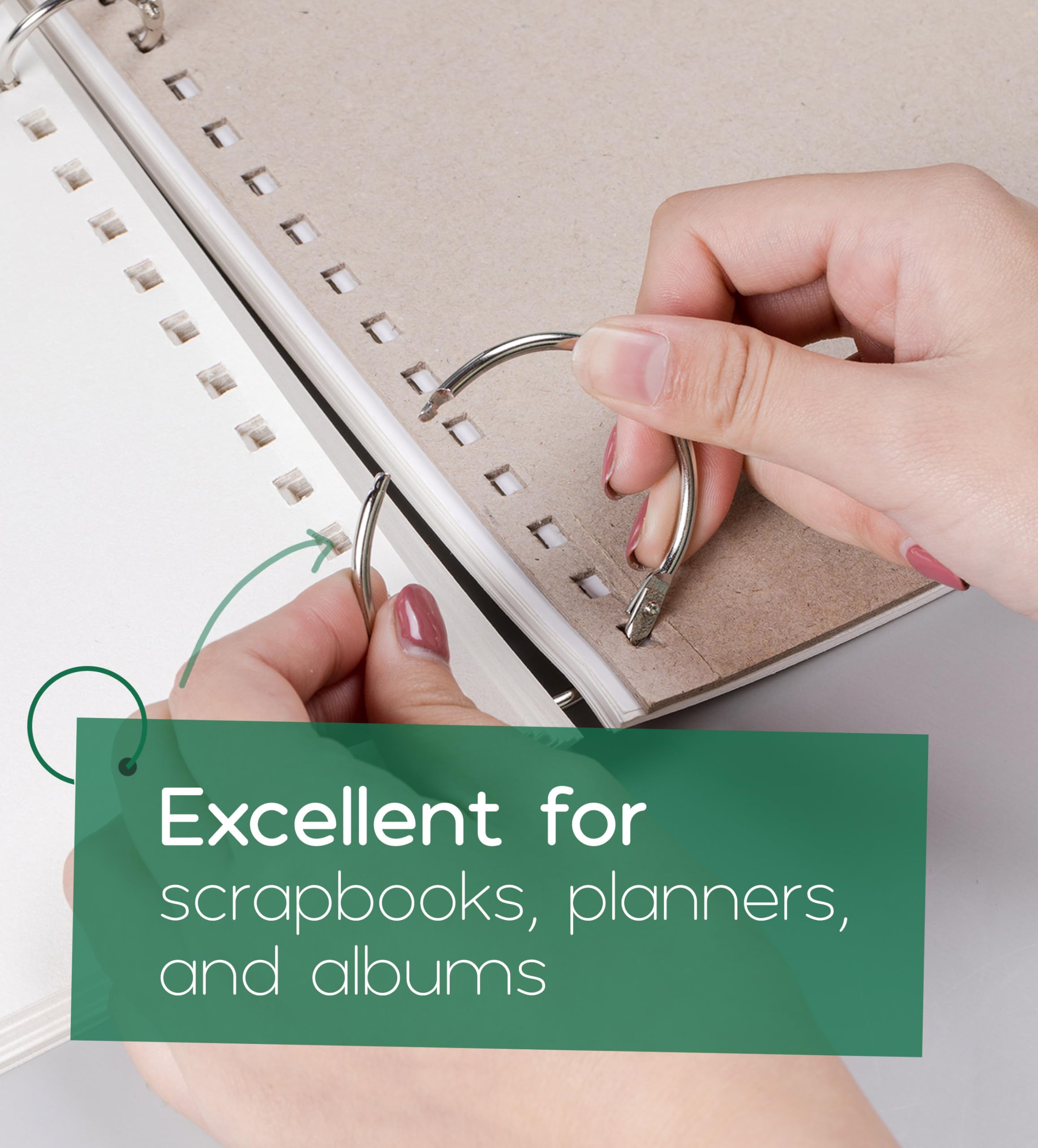 Mr. Pen- 100 Pack Loose Leaf Binder Rings, 3 Sizes (Silver) - Metal Book Rings for Index Cards, Flash Cards, Notebooks & Organizing Documents - Perfect for School, Office & Home Organization