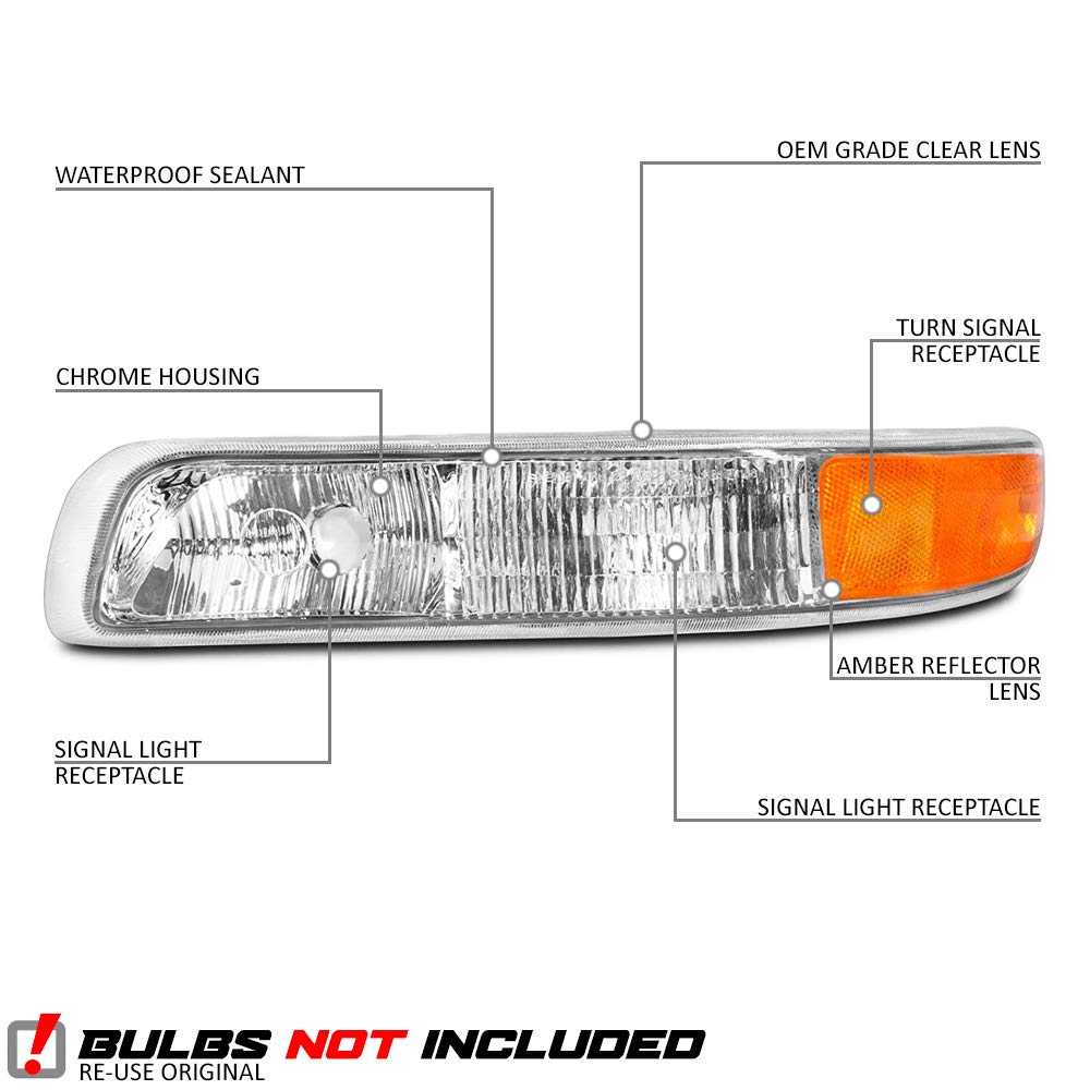 EPIC LIGHTING OE Fitment Replacement Headlights, Signal Marker Lights & Fog Lights Combo Set (6-Piece) - Compatible with 1999-2002 Chevy Silverado Classic, 2000-2006 Suburban & Tahoe - Perfect for Night Driving & Off-Road Adventures