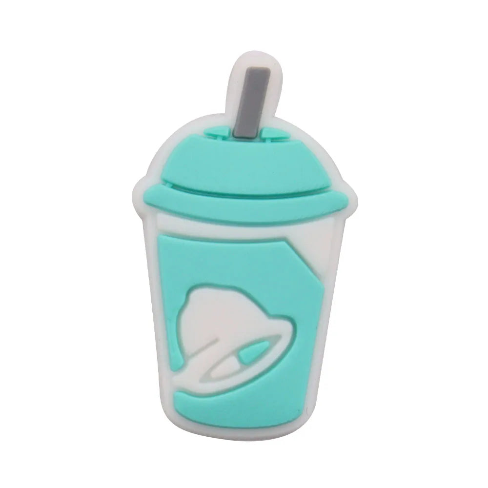 1PCS PVC Shoe Charms - Cute Bubble Tea Drink Rabbit Heart Sandals Decoration for Wristbands & Slippers | Fun Accessories for Kids, Girls Gift Ideas | Perfect for DIY Crafts, Party Favors & Fashion Styling