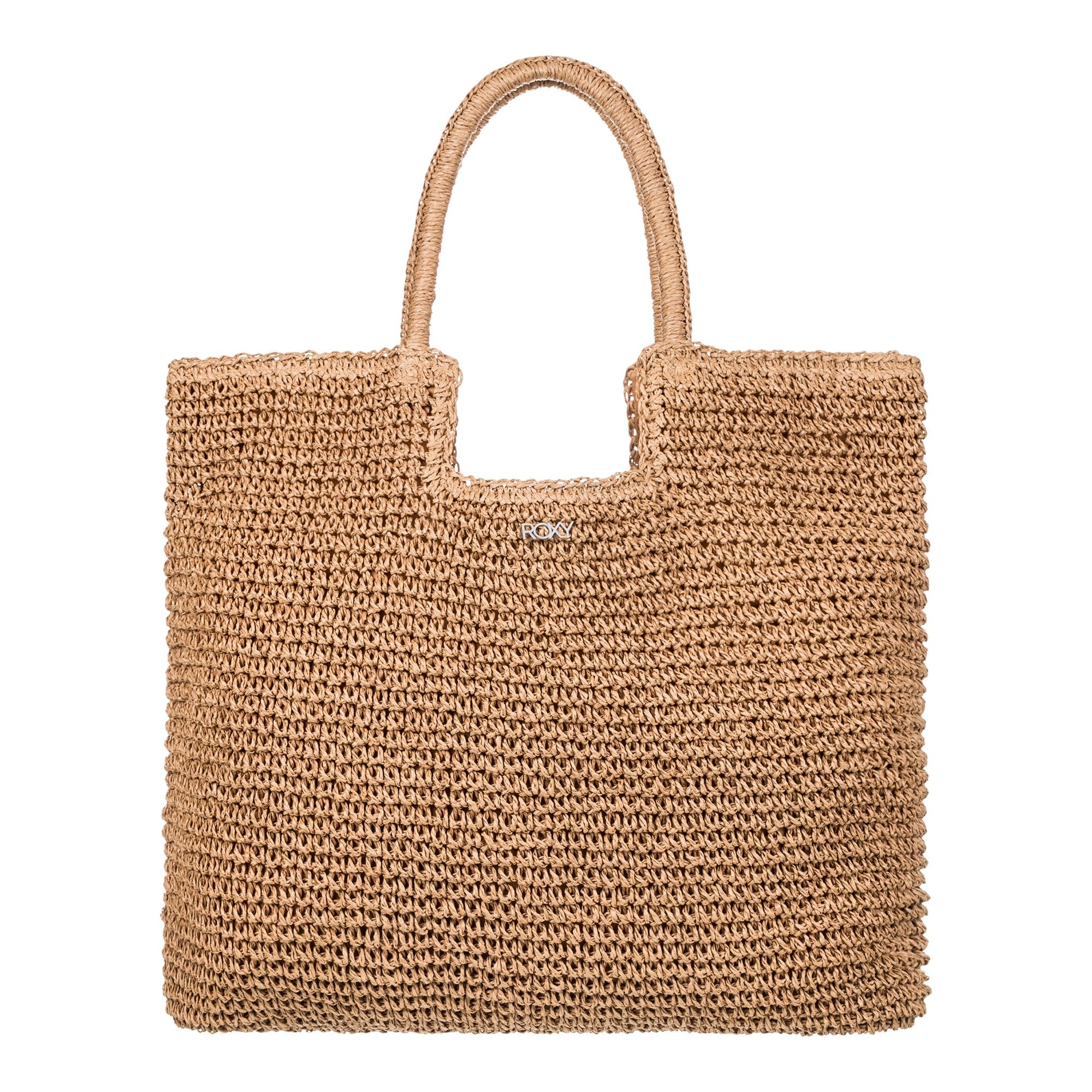 Roxy Women's Straw Beach Tote Bag - Lightweight & Breathable Summer Tote for Travel, Vacation, Pool, Beach Day & Outdoor Activities