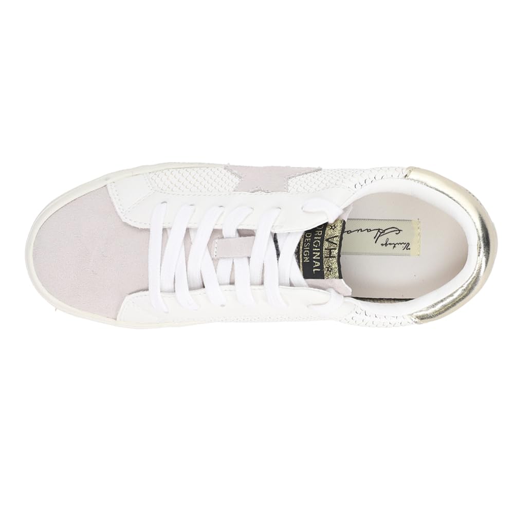Vintage Havana Women's Kate Metallic Slip-On Sneakers - Comfortable Casual Shoes in Gold, Grey & White | Perfect for Everyday Wear, Office & Weekend Outings