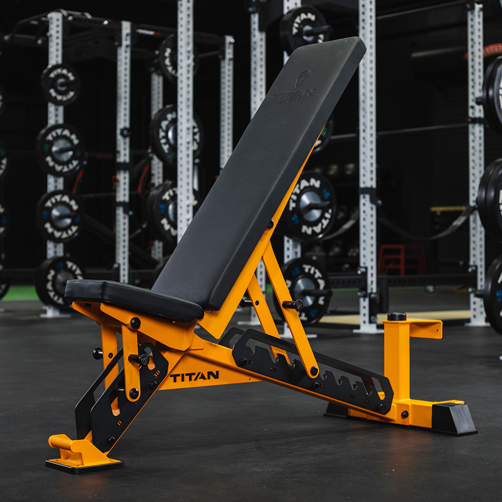 TITAN Series Adjustable Weight Bench for Home Gym - Heavy Duty Flat Incline Decline Workout Bench for Strength Training & Bodybuilding | Perfect for Small Spaces & Full-Body Exercises