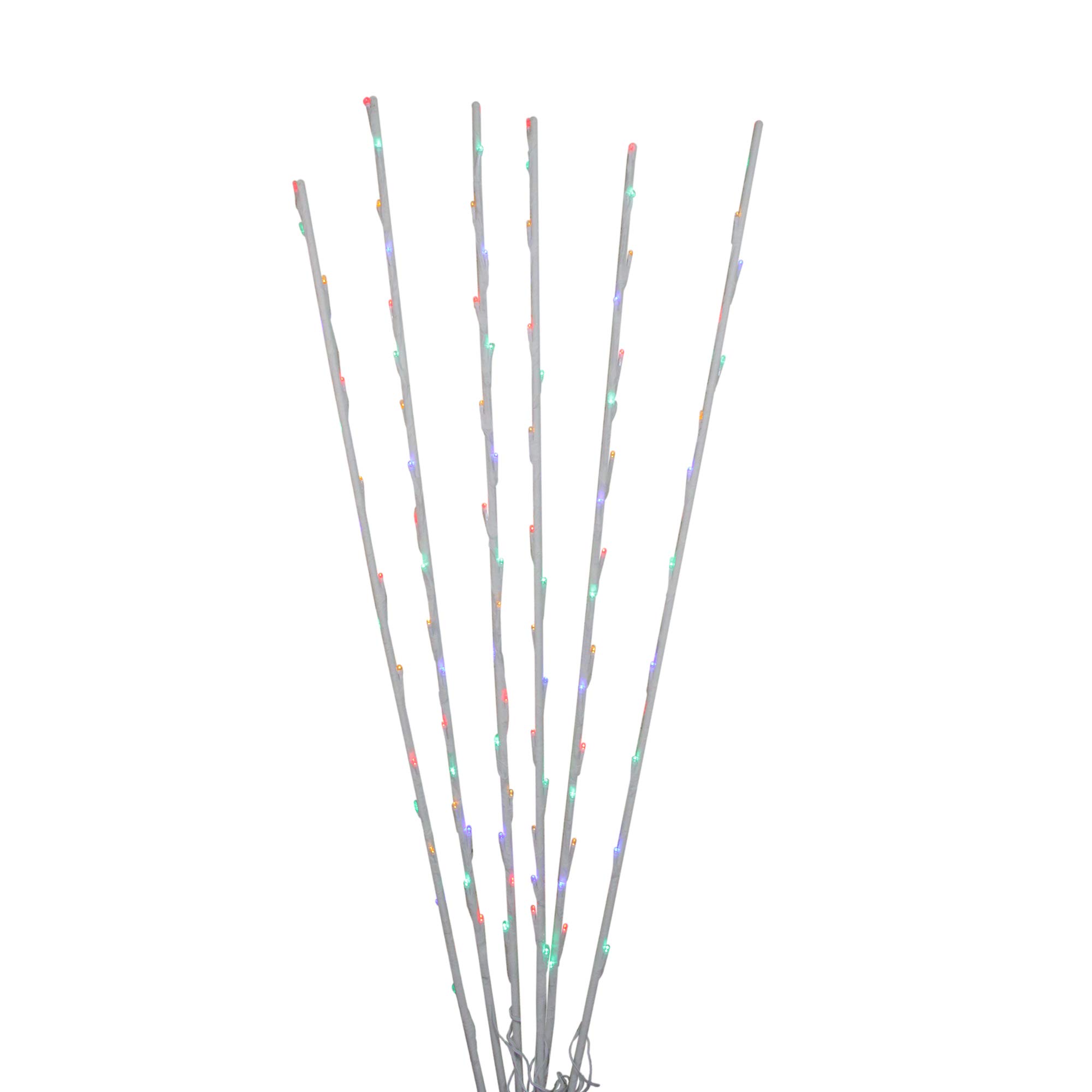 Northlight 6' White Wire LED Lighted Branch Spray Christmas Pathway Markers - Multicolor Holiday Lights for Outdoor Walkway & Garden Decor