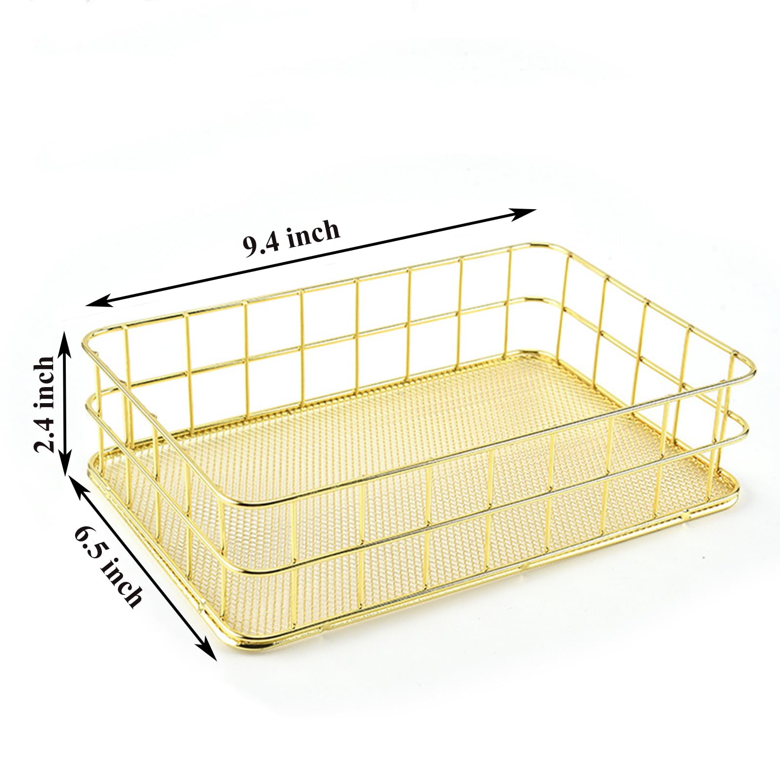 Gold Metal Wire Cabinet Organizer - Folded Paper Hand Towel Holder & Countertop Tissue Dispenser Tray - Commercial & Home Storage Bin Basket for Kitchen, Bathroom, Office Organization