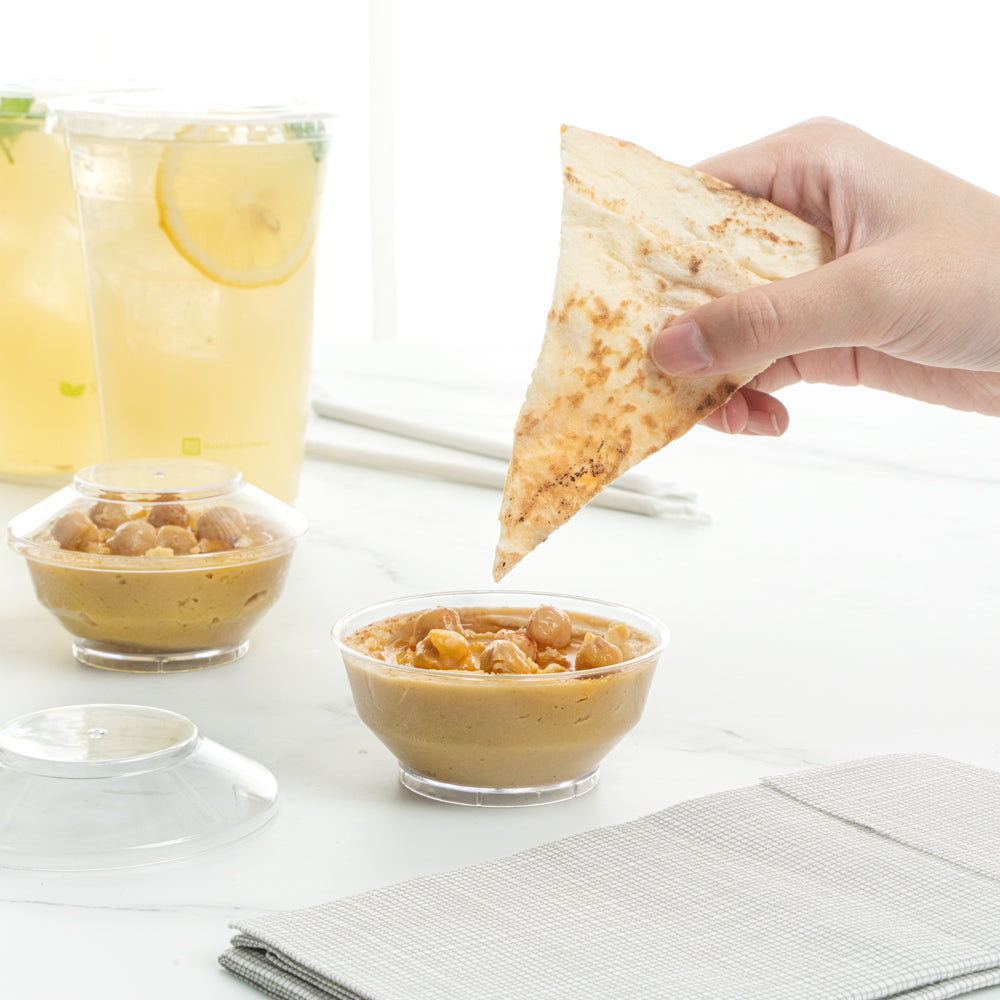 4 oz Round Clear Plastic Deli Containers with Lids - 3.25