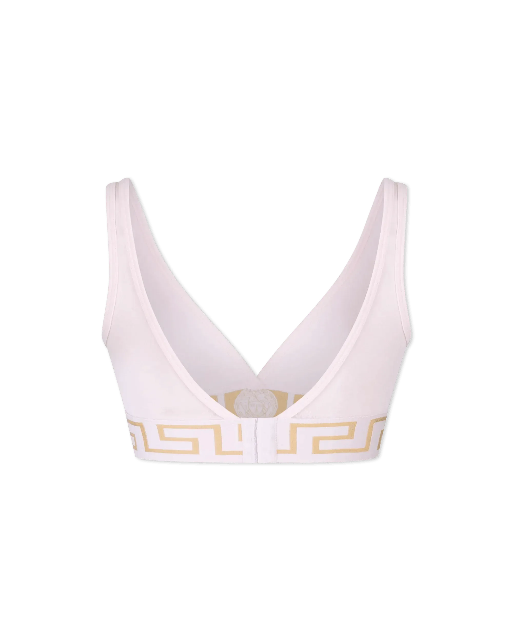 Greek Key V Neck Bralette - Comfortable Lace Bralette for Women, Wireless Soft Support, Breathable Sleepwear & Lounge Wear - Perfect for Yoga, Relaxing at Home, and Layering Under Clothes