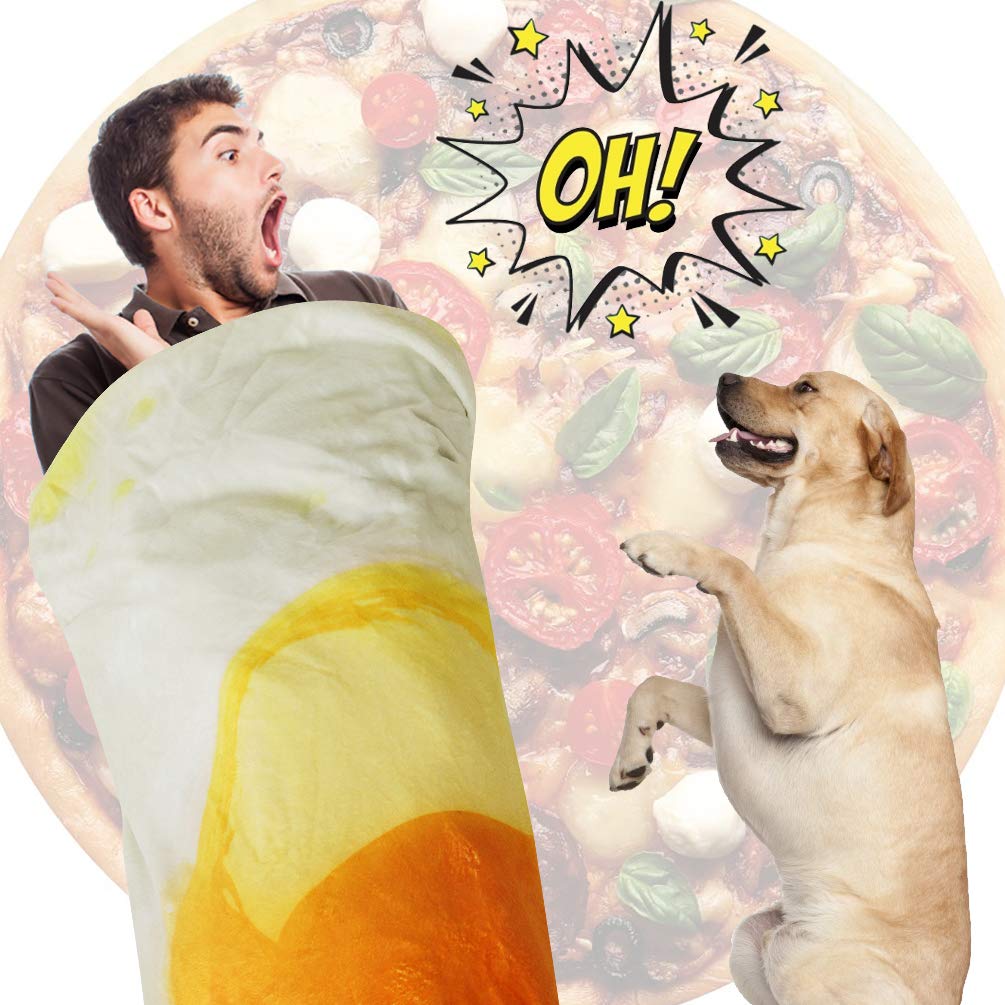 Burritos Wrap Novelty Blanket - Realistic Egg Plush Throw Blanket | Ultra Soft Round Blanket for Bed, Couch, Travel & Picnics | Fun Gift for Taco Lovers & Foodies